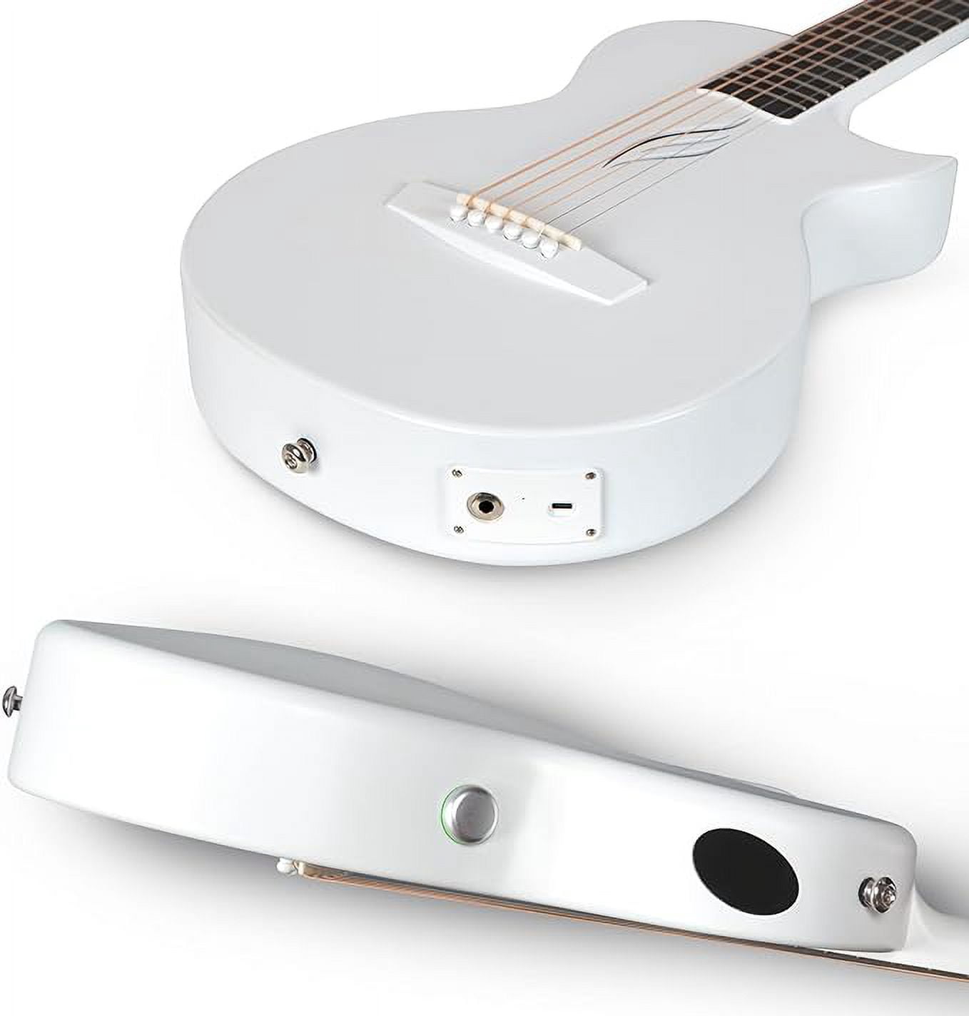 Enya Music NOVA Go SP1 Carbon Fiber Acoustic Electric Guitar with Smart AcousticPlus (White, 35 in) axg6s