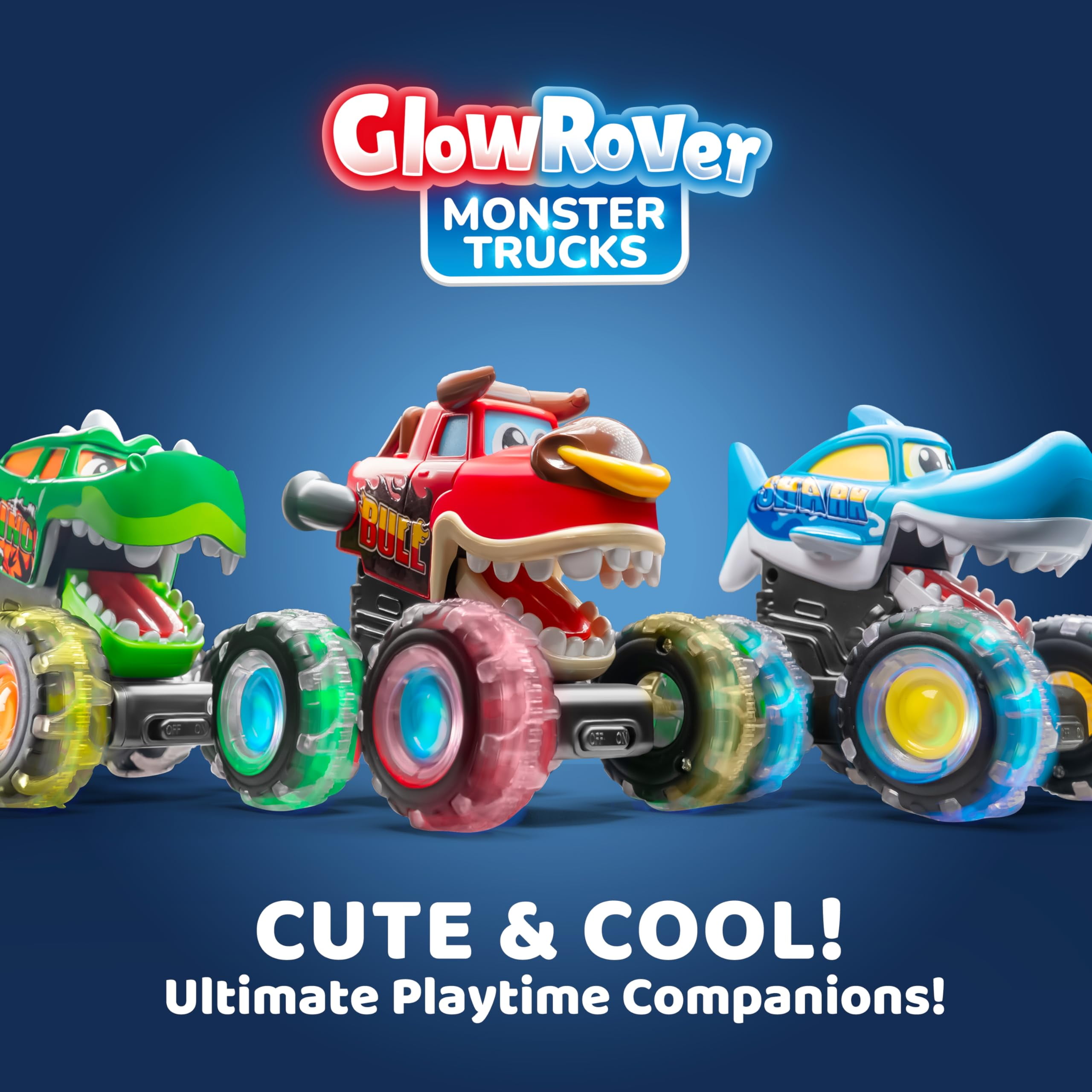 Joyfy Monster Truck Toy Set, Press & Go Dinosaur Vehicle with LED Wheels (3 Pack) d7ou7