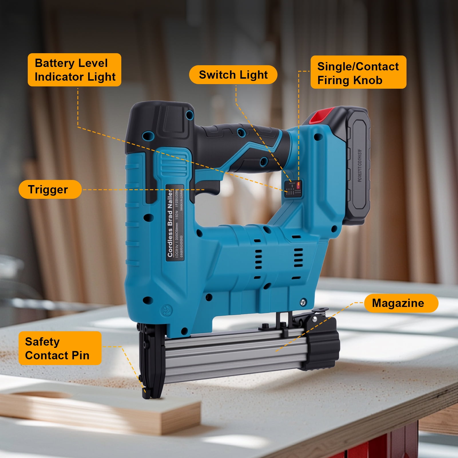 Ldyso Cordless Brushless Nail Gun, 18 Gauge 2-in-1 Brad Nailer and Staple Gun Kit with 2 Batteries, Charger, and 2000 Fasteners (20V) gmwvt