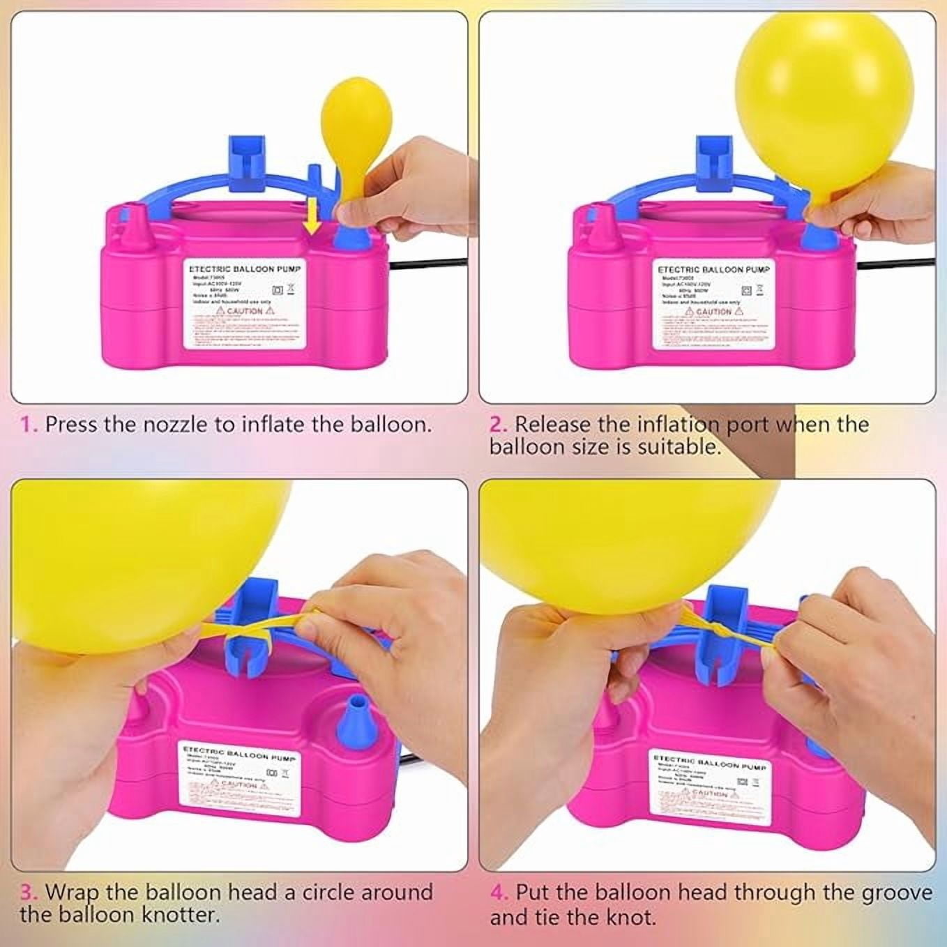Yansion Electric Balloon Pump Dual Nozzle Inflator for Party Decorations (Rose Red, 2 lb) mrfo4