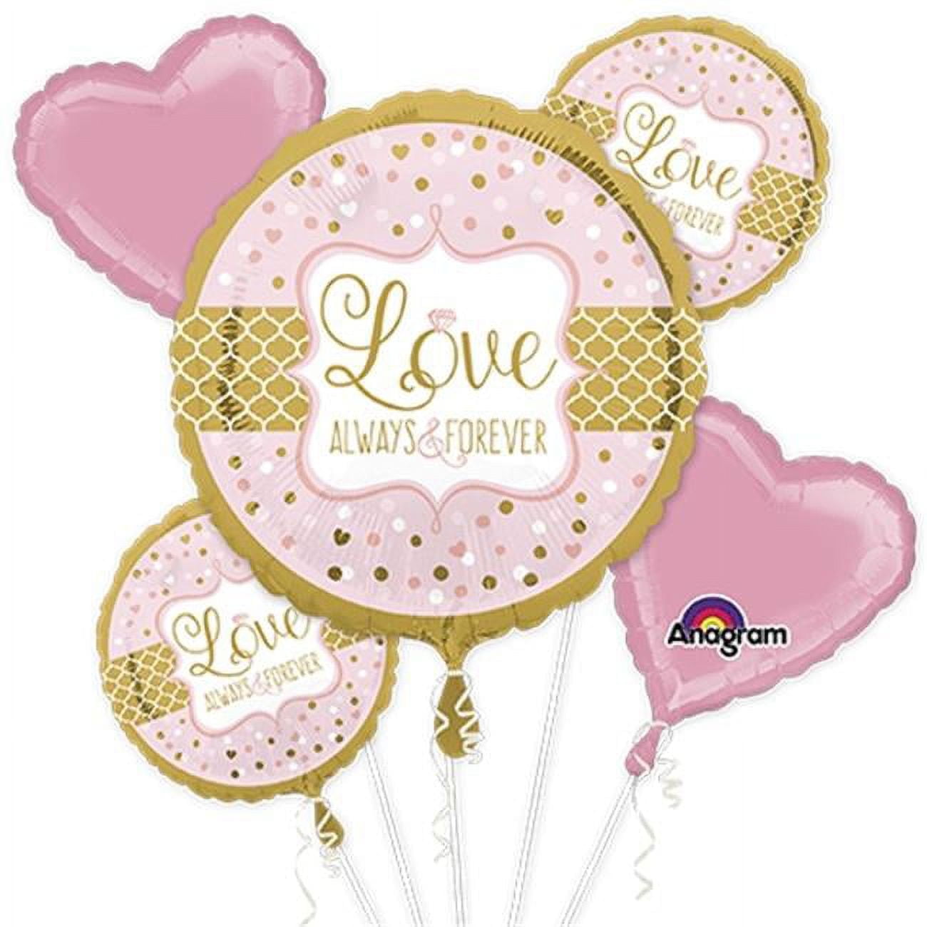 Loftus International Sparkling Wedding Balloon Bouquet Set (Pink, 5-Piece Set) gvmj7
