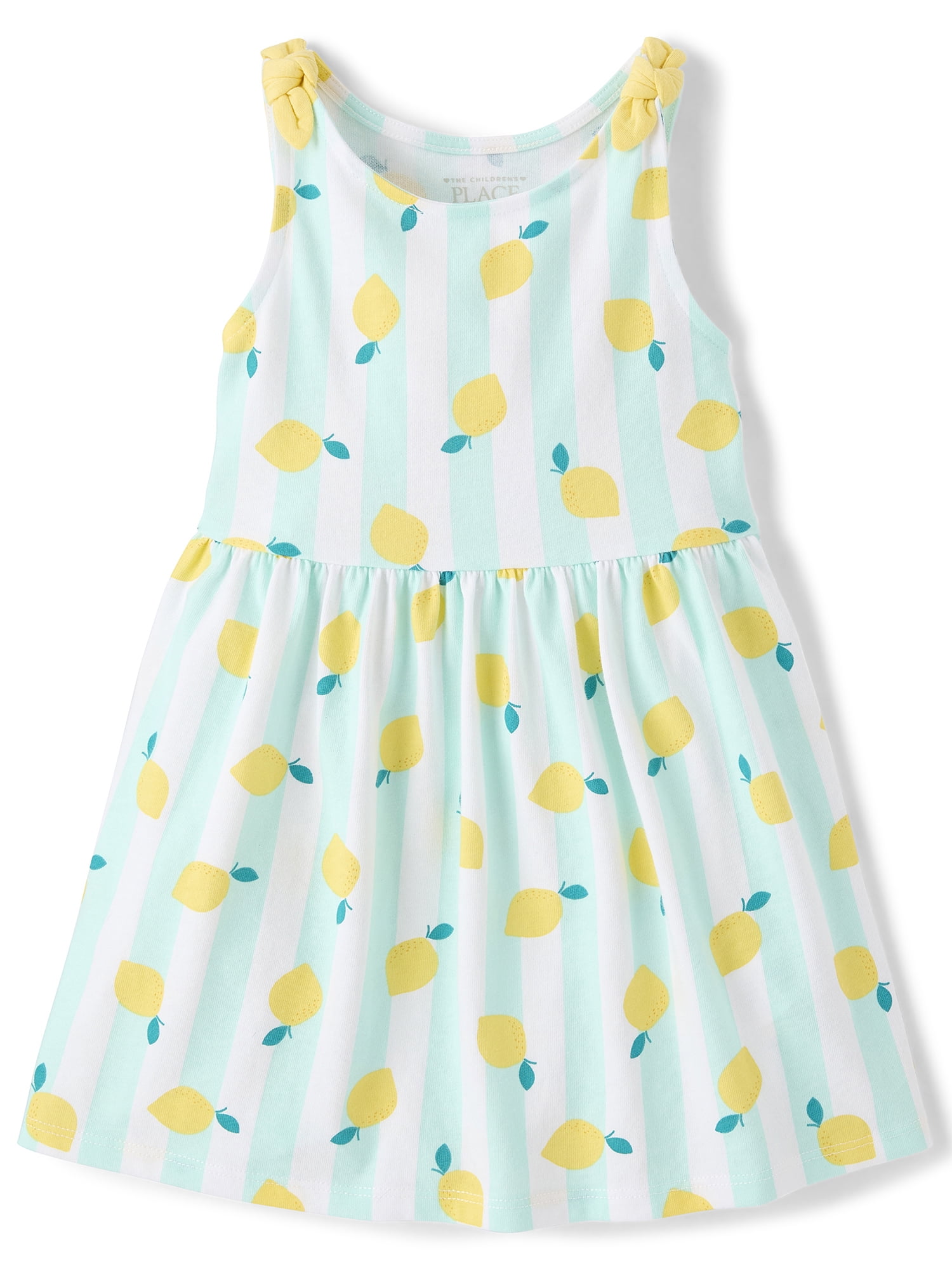 The Children's Place Baby & Toddler Girls Sleeveless Tie Shoulder Print Dress (Multi-Color, 5T) bd9xf
