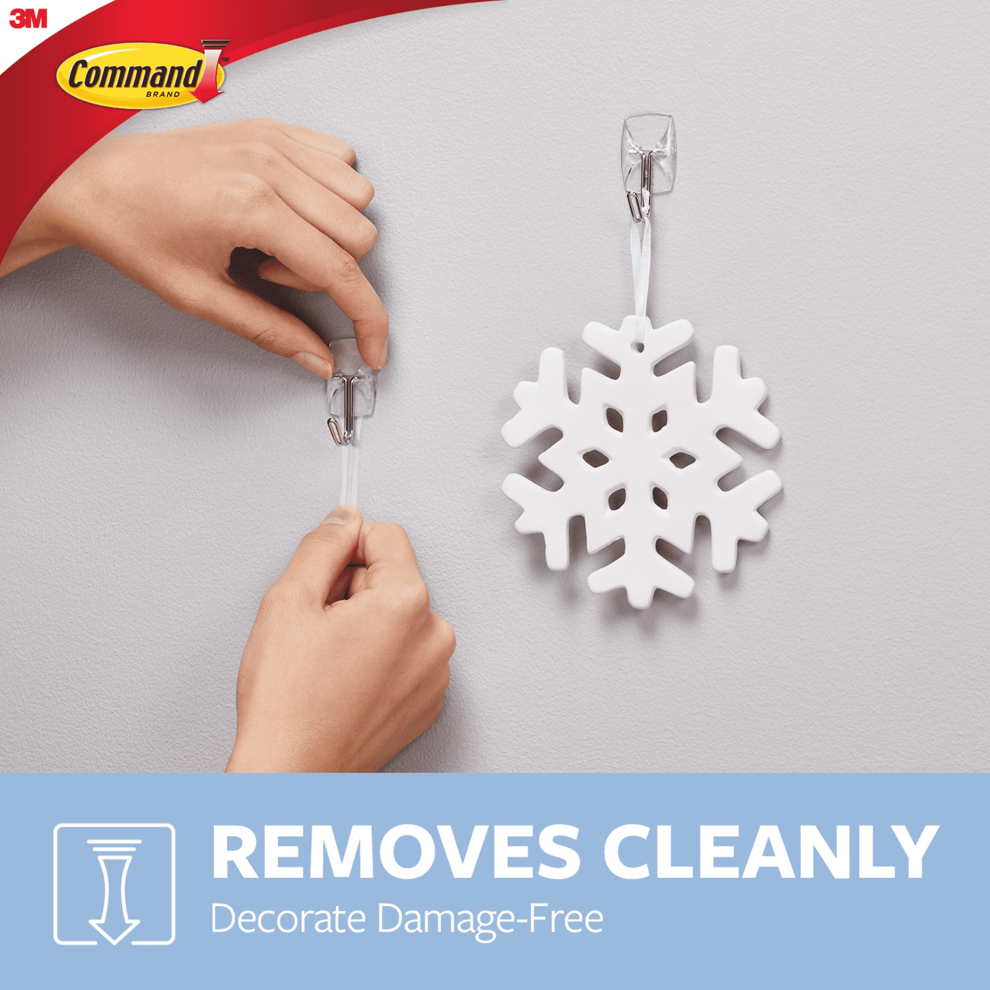 Command Small Wire Wall Hooks Damage-Free Adhesive Hanging Set (Clear, 6-Pack) 7fb8m - Image 2