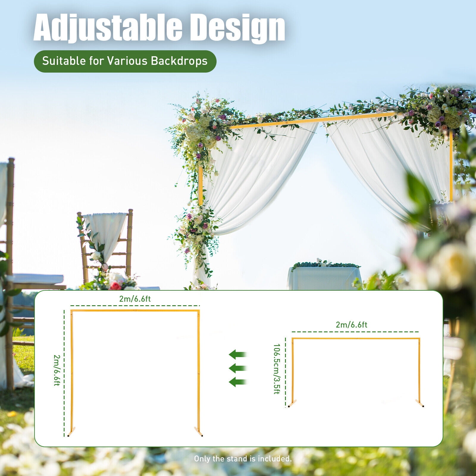 Denest Balloon Arch Stand Kit for Wedding Birthday Party Decoration (Yellow, 6.6 ft) 0omuh