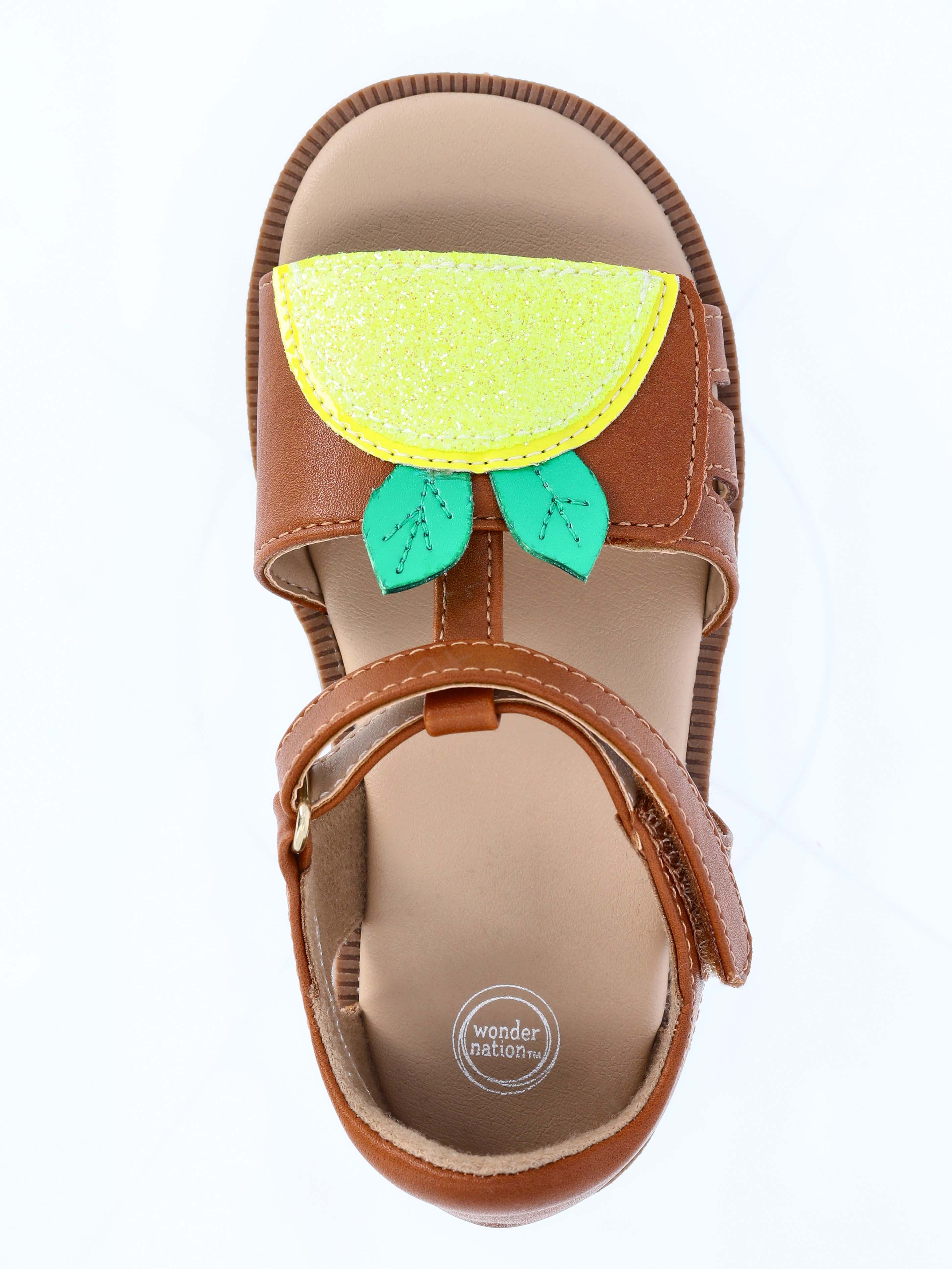 Wonder Nation Baby and Toddler Girls Fruit Sandals (Brown, 5 Toddler) afqt2