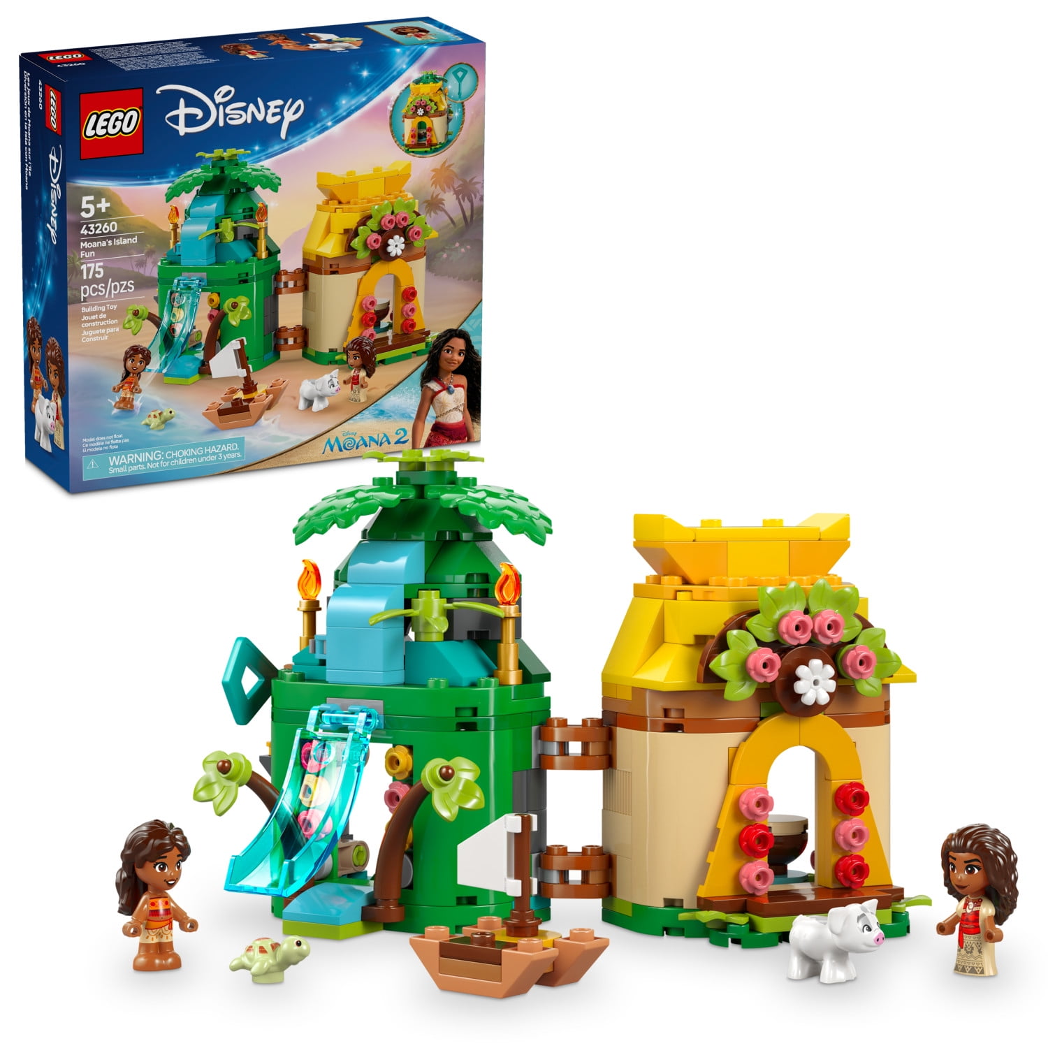 LEGO Disney Moana's Island Fun Building Set with Micro-Dolls and Pua Figure (4 in. Height) y7pvp