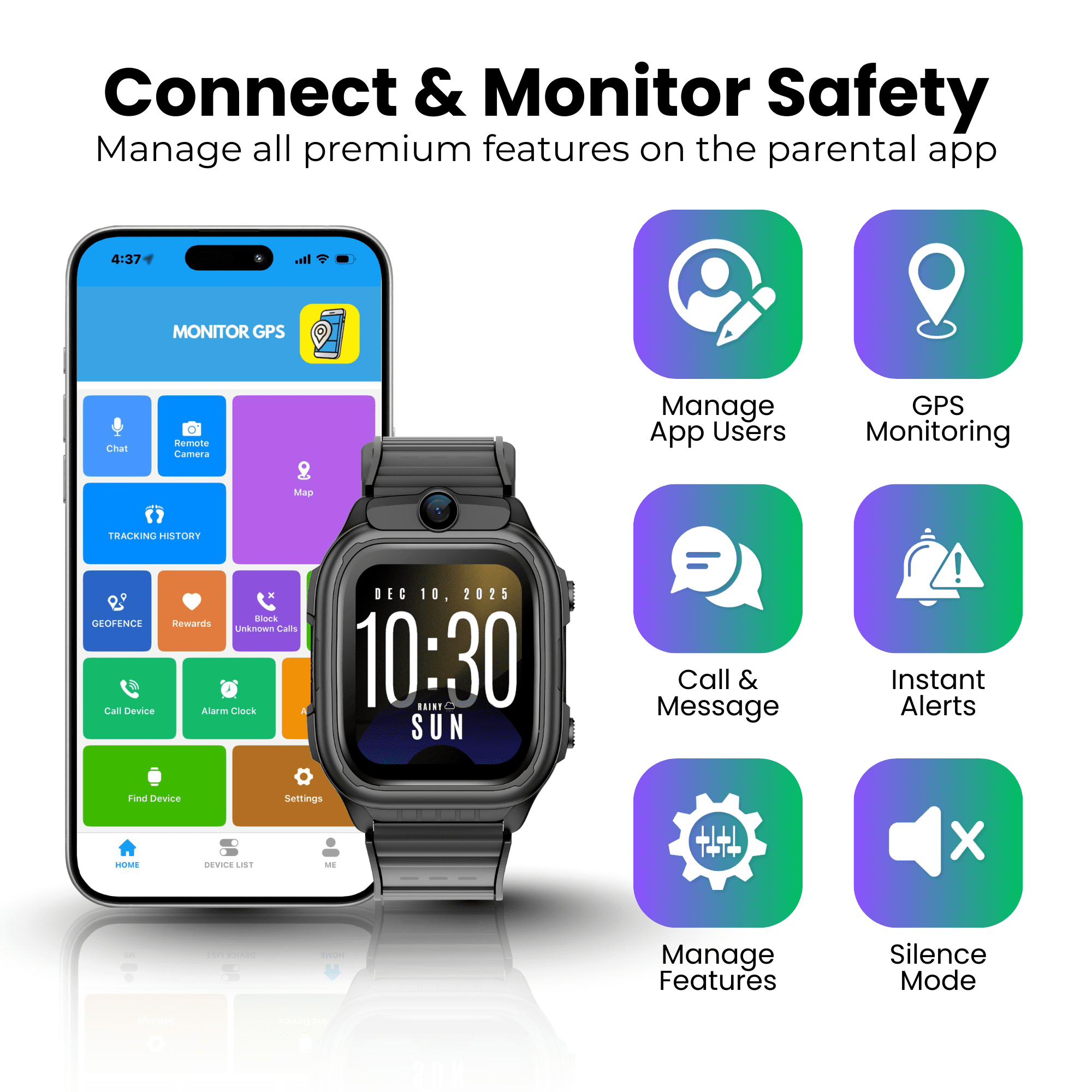EmojiKidz 2026 GPS Smartwatch for Kids with 4G Calling, Texting, Camera, and SOS Alerts (Black, 1 Unit) 7vkj2