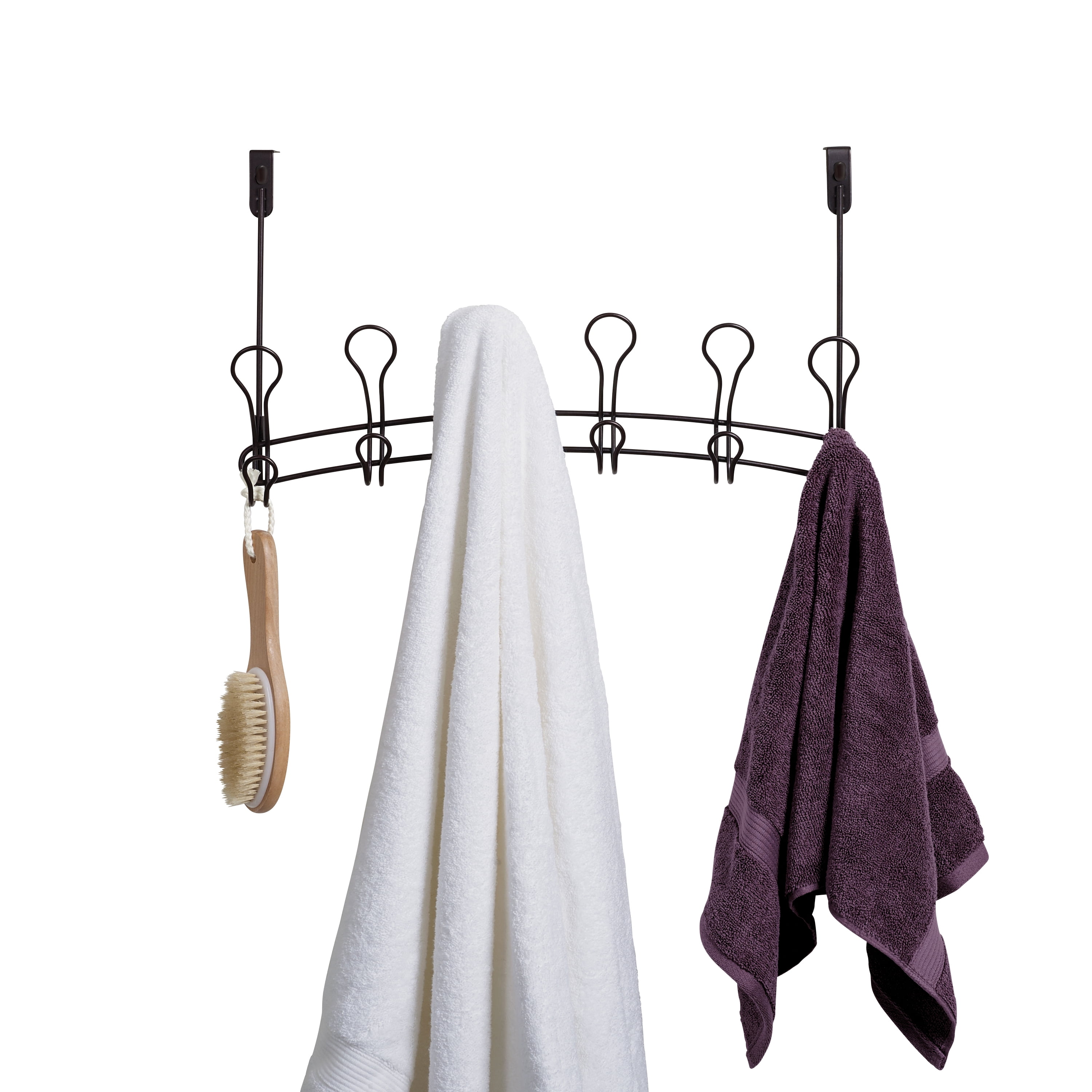 Mainstays SnugFit Over-the-Door Towel and Robe Rack (Oil-Rubbed Bronze, 6-Hook) sa432
