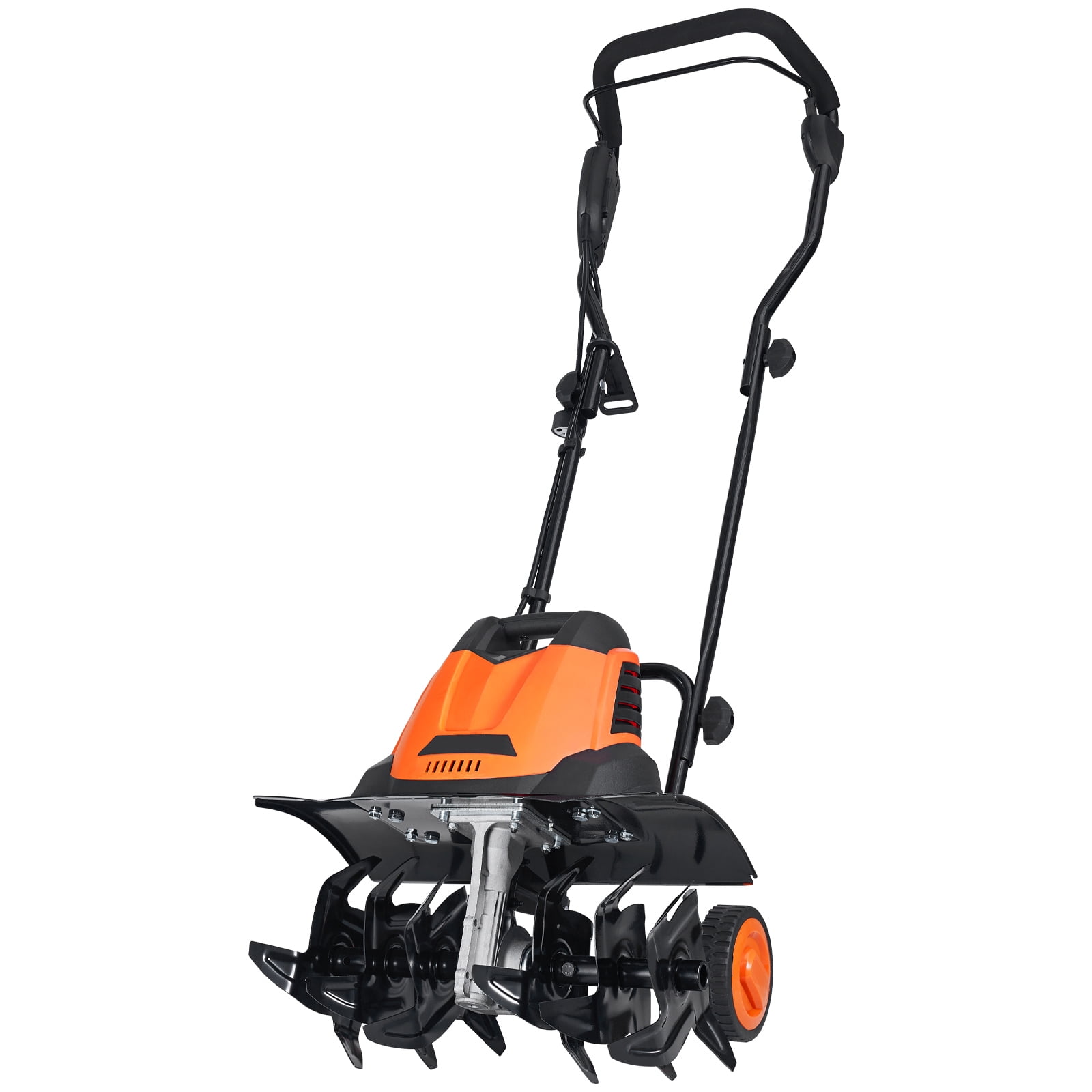 KFFKFF Electric Tiller and Cultivator, 12 Amp Corded Rototiller with Steel Tines for Garden Soil Excavation (18 in Width, 3.94 in Depth) ohikk