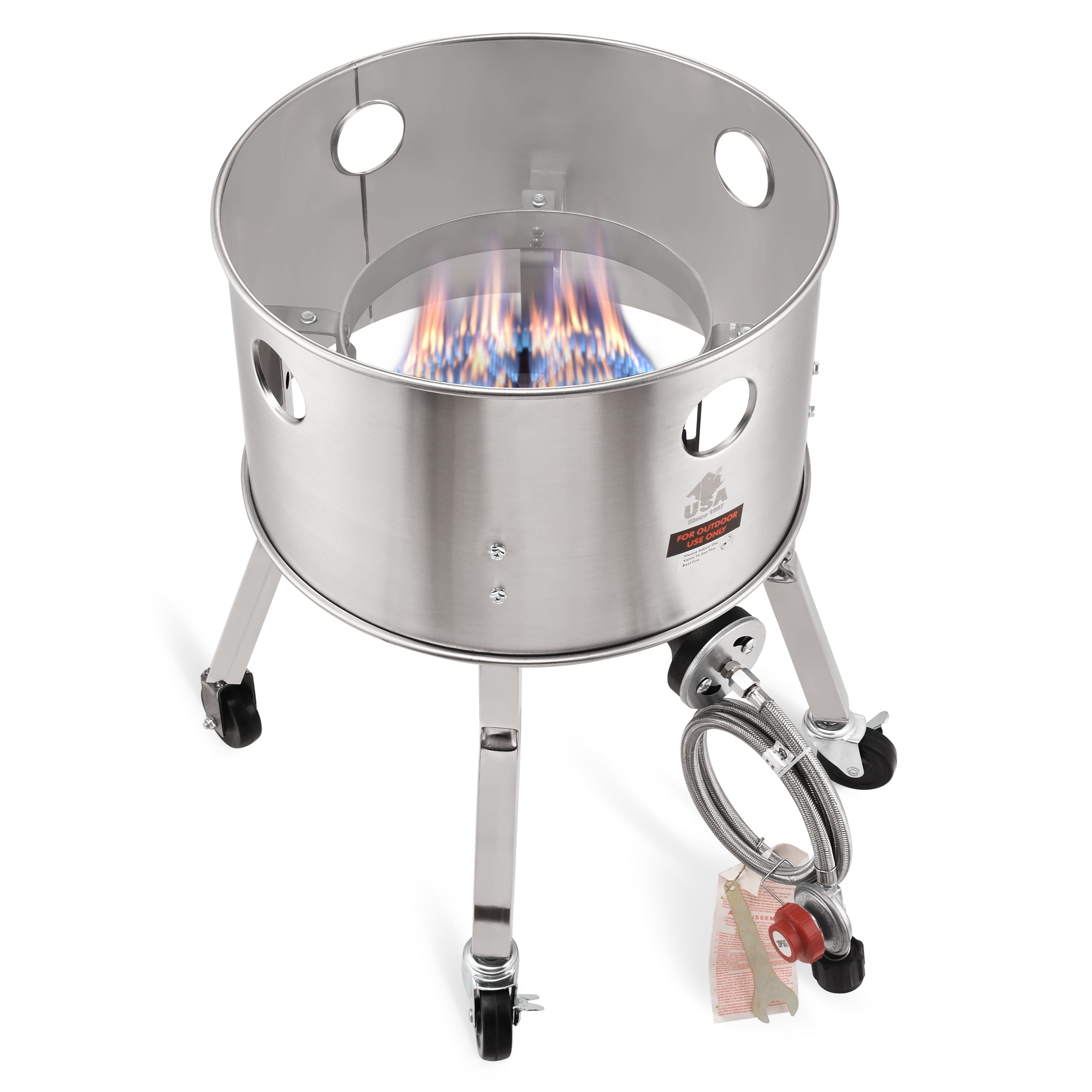 ARC USA 615BS Stainless Steel Propane Burner Turkey Fryer with Wheels (19 in) g9m68