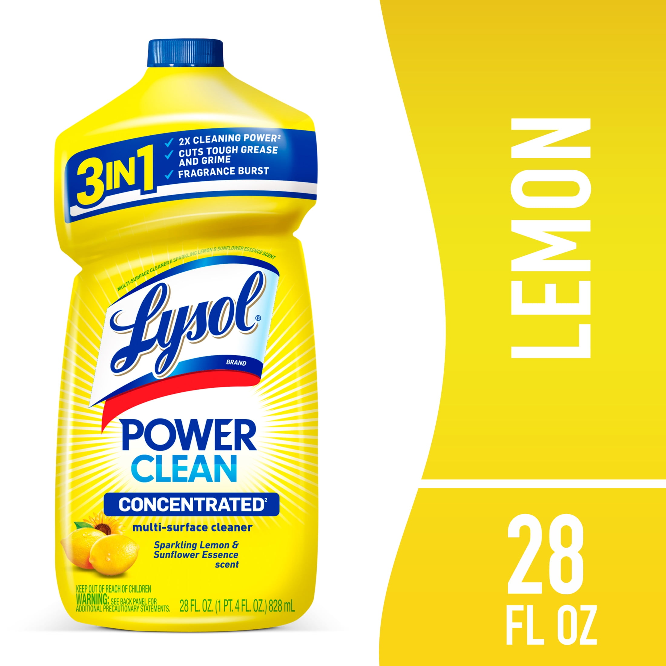 Lysol Multi-Surface Disinfectant Cleaner, Concentrated Floor & Kitchen Solution (Lemon & Sunflower, 28 fl oz) h6bzc