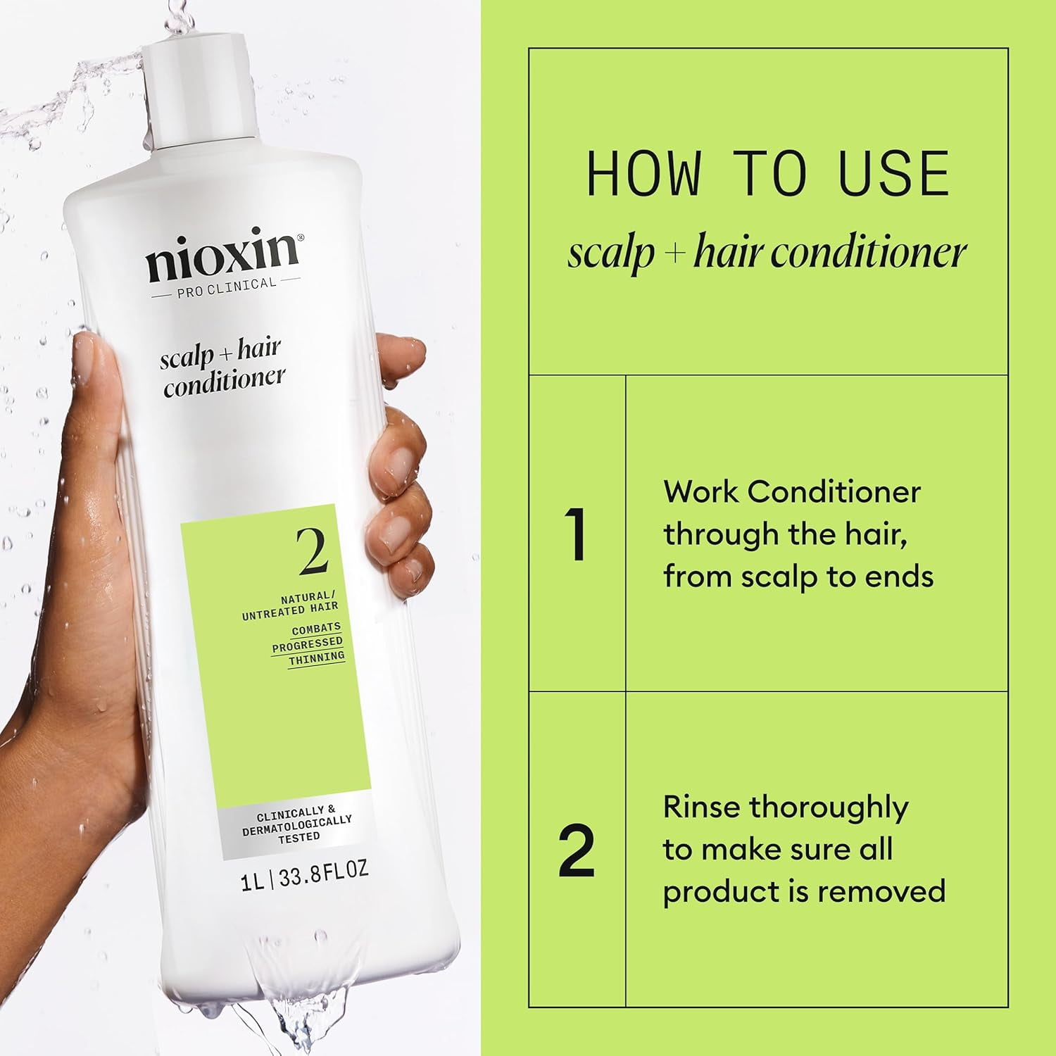 Nioxin System 2 Scalp Therapy Conditioner for Natural Thinning Hair (33.8 oz) lhr9b