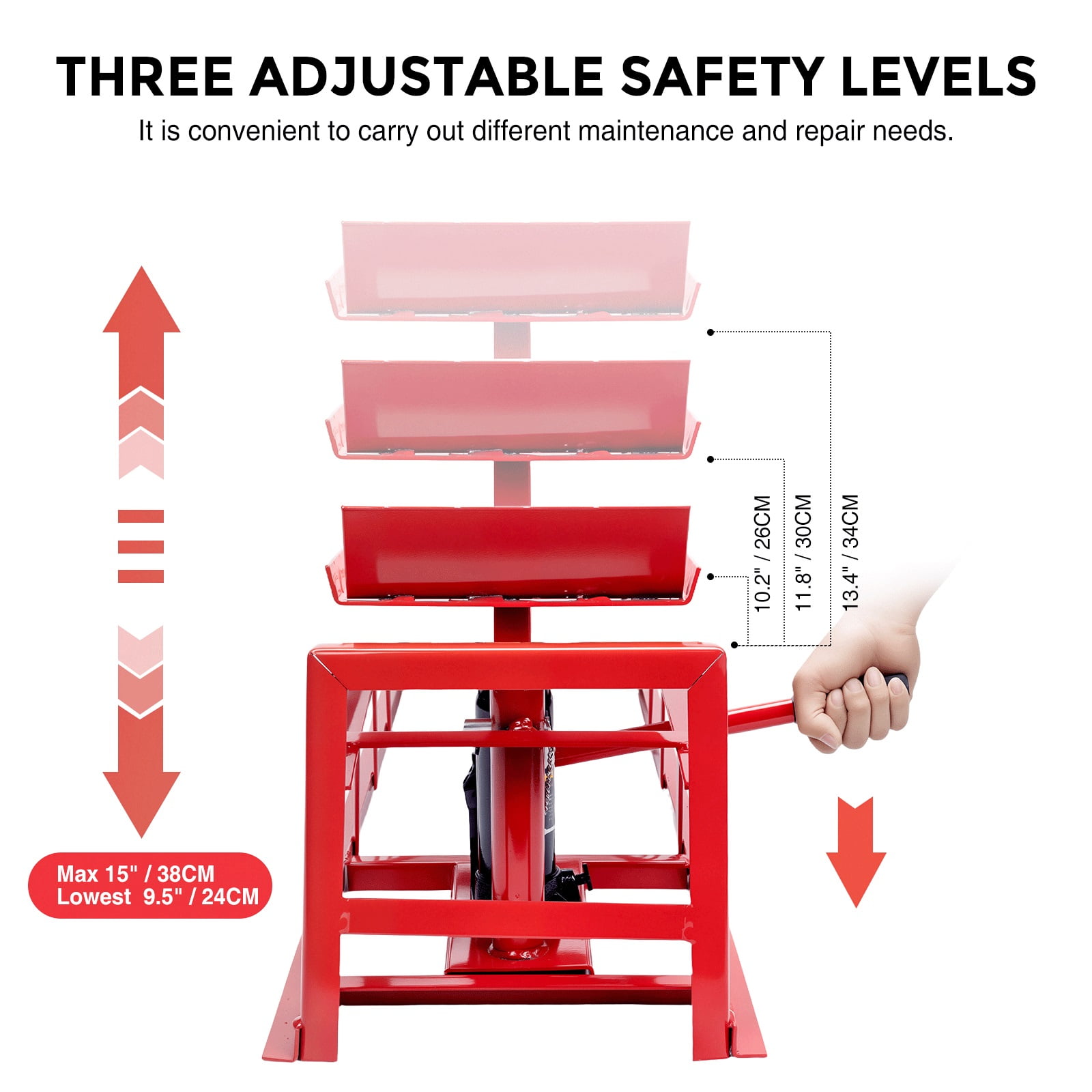 WheelX Hydraulic Car Ramps, Heavy-Duty Vehicle Lift Set for Automotive Maintenance (Red, 11000 lb) mreqx