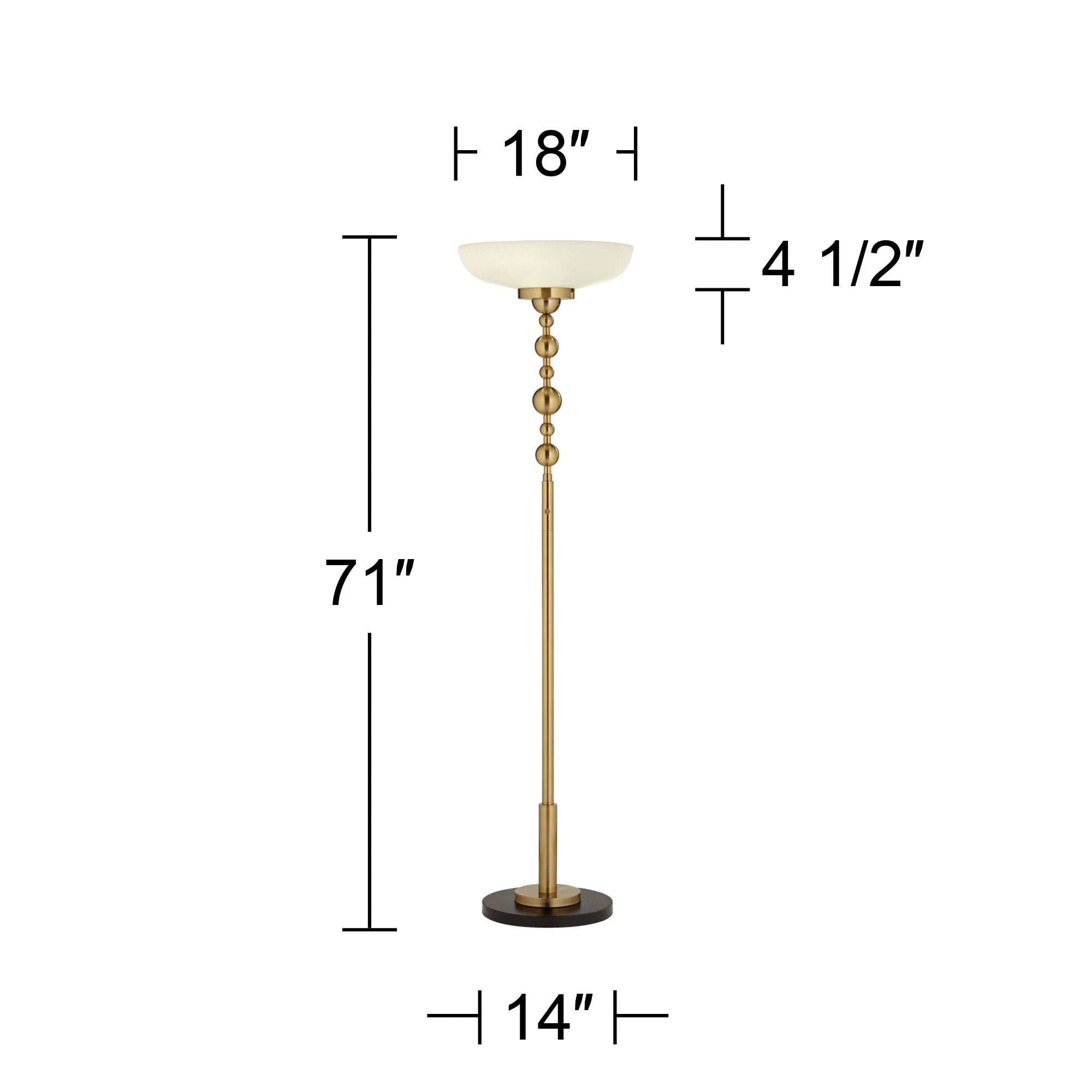 Possini Euro Design Summit Modern Torchiere Floor Lamp with Frosted Glass Shade (Warm Gold, 71 in) yjh2g