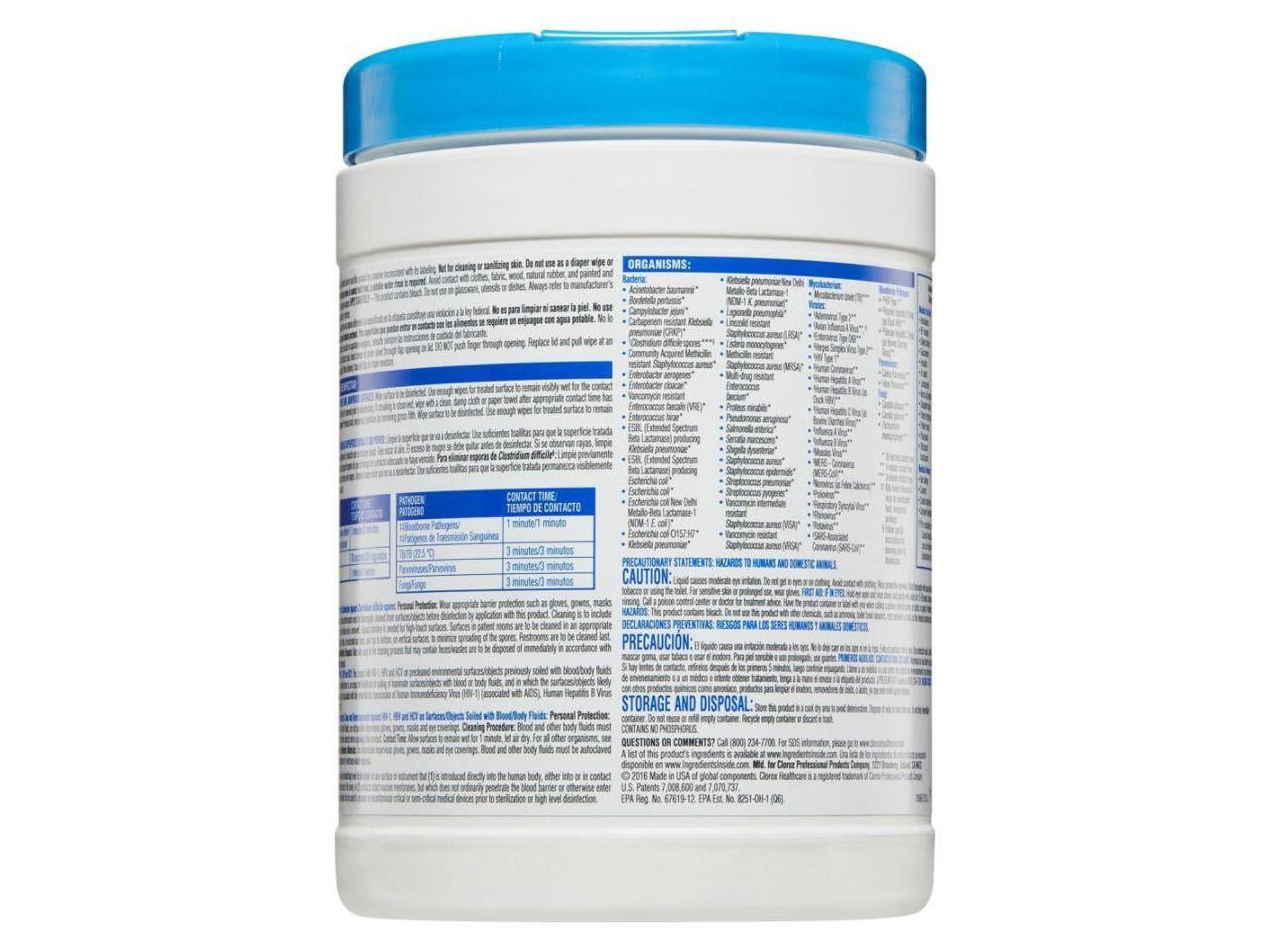 Clorox Healthcare Bleach Germicidal Wipes, EPA Registered Disinfectant (White, 150 Count) 8ri8l