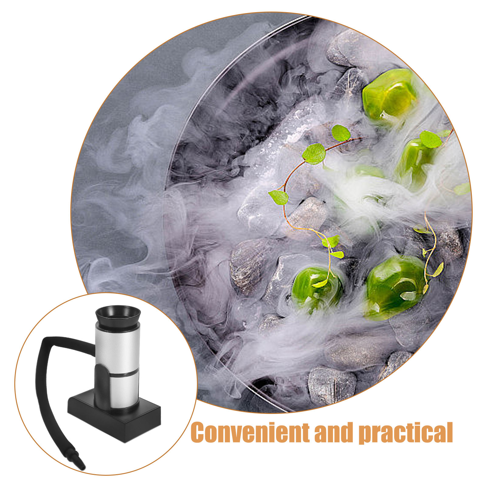 SOIMISS Portable Food Smoke Infuser for Cooking and BBQ (Silver, 1 Set) gr8wf