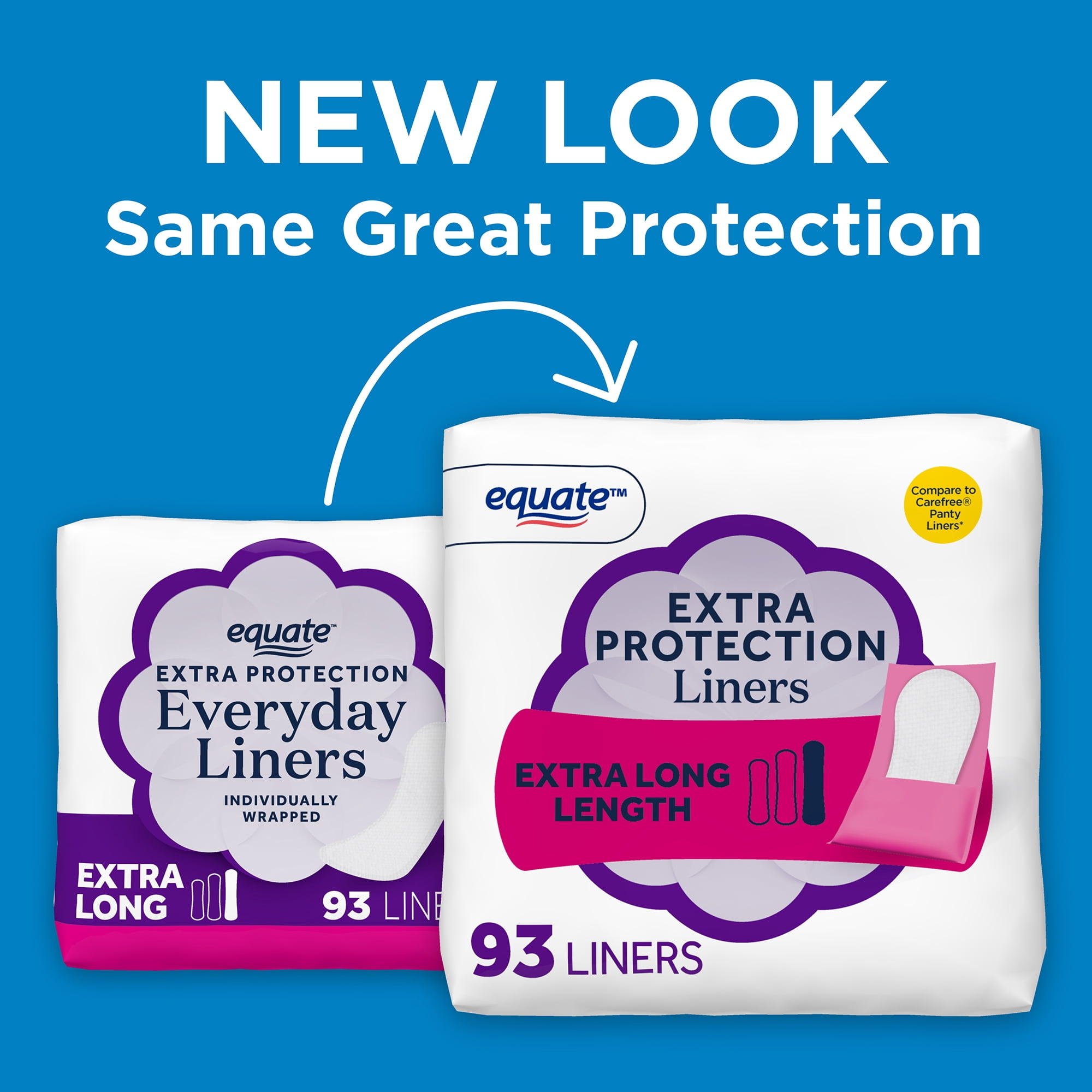 Equate Extra Protection Everyday Panty Liners, Extra Long Length (93 Count) jesbc
