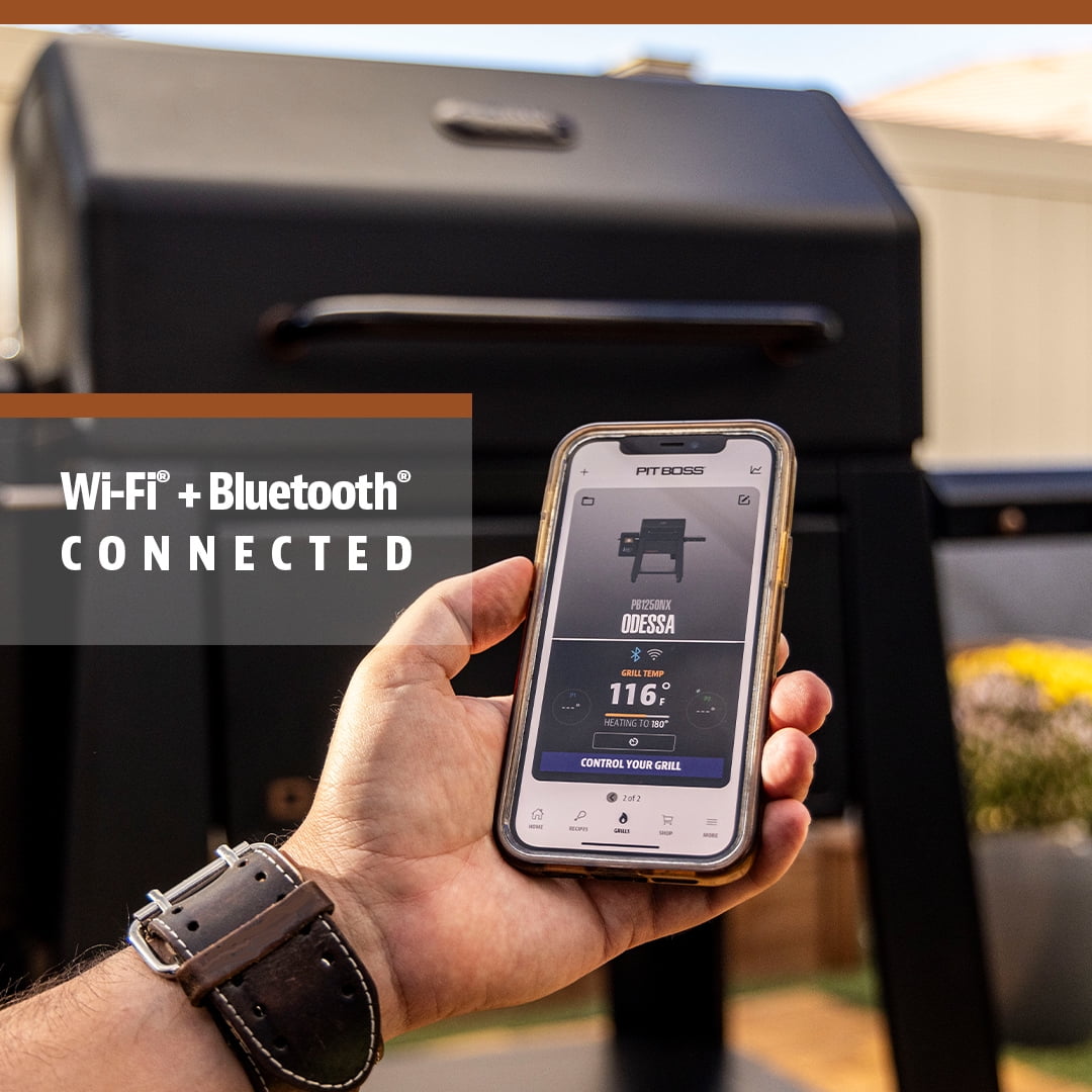 Pit Boss Onyx Series Odessa Wood Fired Pellet Grill with Wi-Fi and Bluetooth (Black, 1323 sq in) 0n6lp
