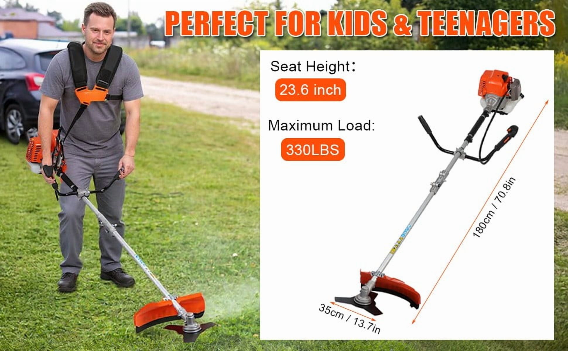 WETS 52cc 2-Stroke Gas String Trimmer and Brush Cutter (Orange, 10 in) 039x9