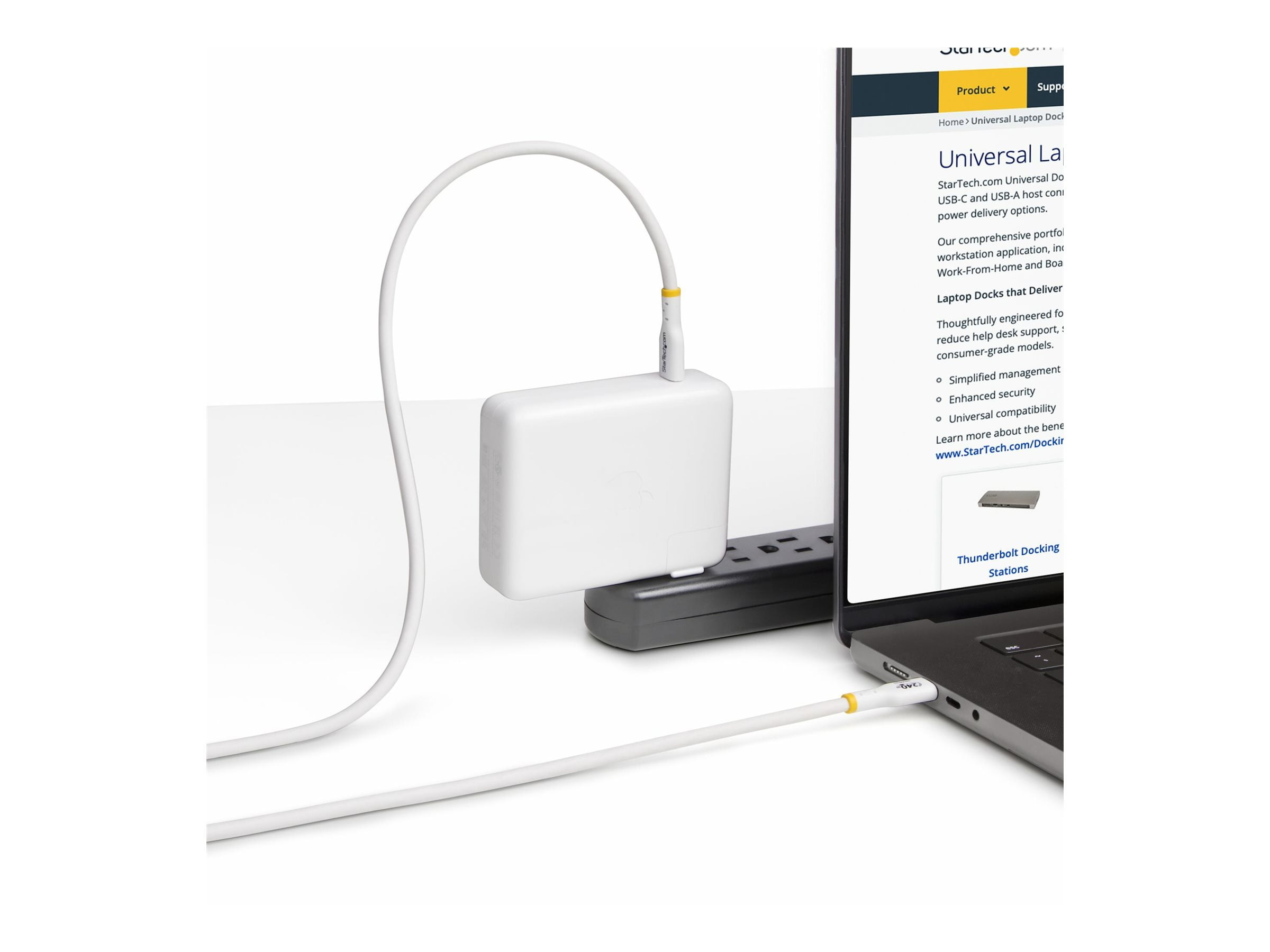 StarTech.com USB-C Charging Cable, 240W PD EPR Fast Charge & Sync, Durable TPE Jacket (White, 13 ft) i0aja