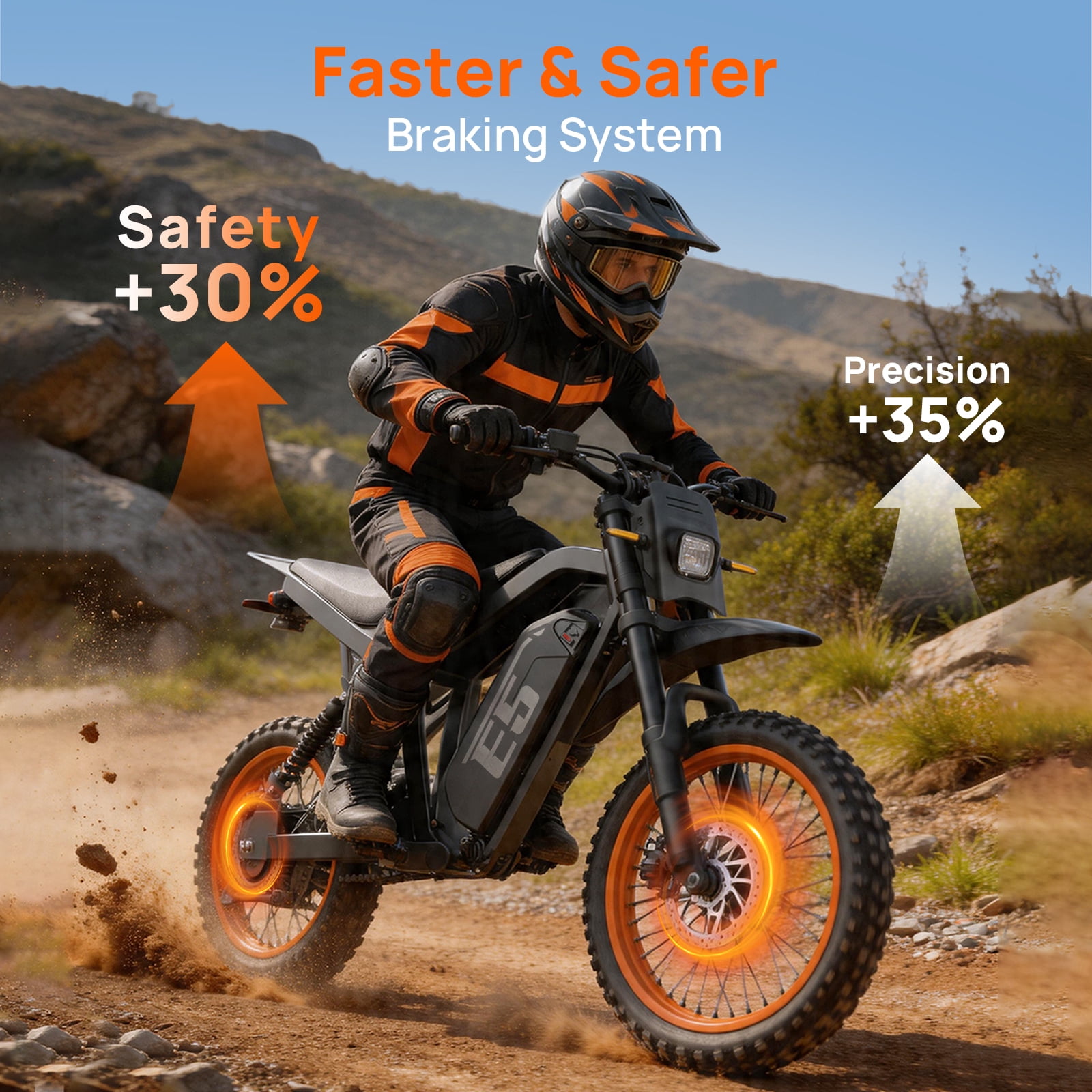 TieTie Electric Dirt Bike for Adults and Teens, Off-Road Motorcycle with 1500W Motor and 48V Battery (Black) fkuyt