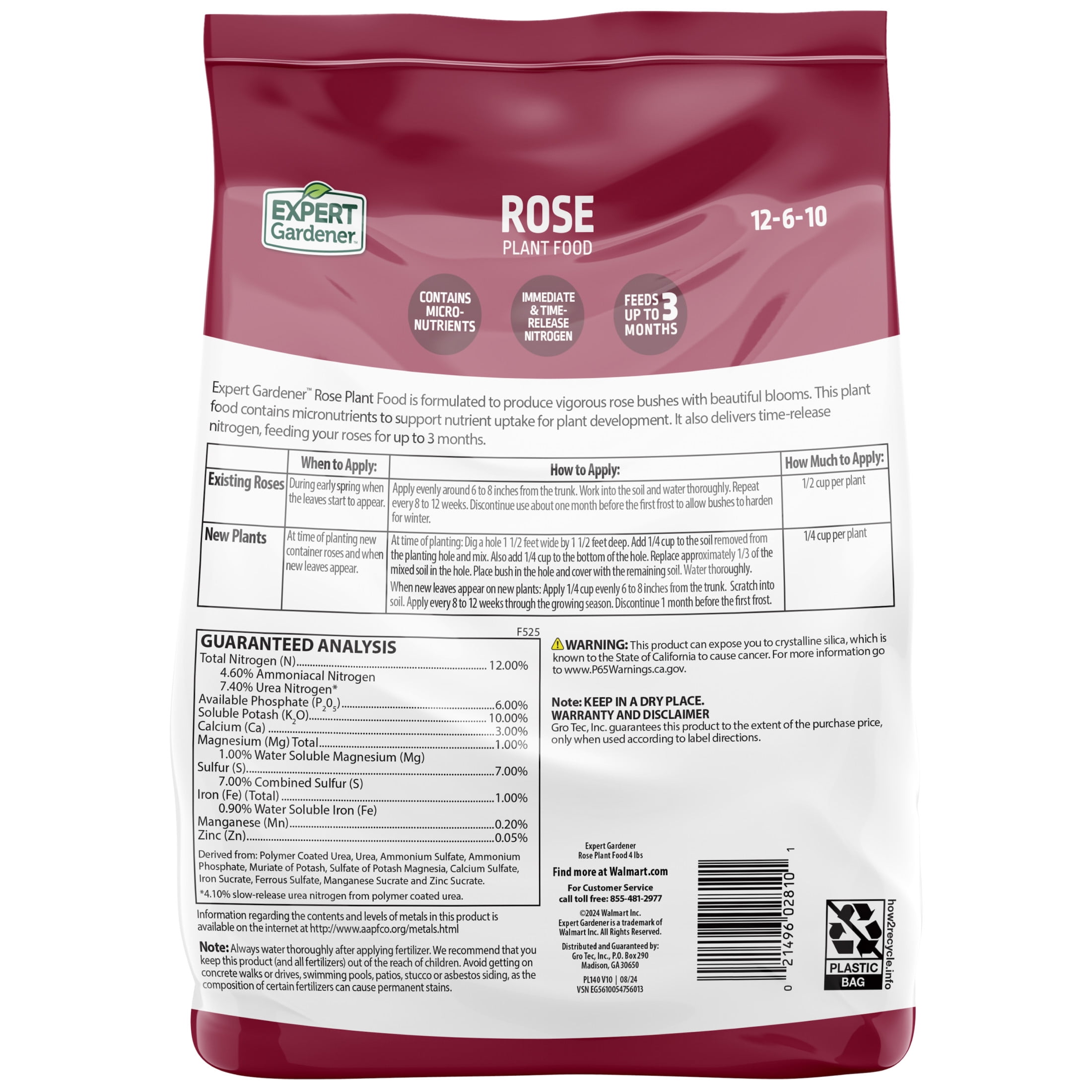 Expert Gardener Rose Plant Food Fertilizer (12-6-10, 4 lb) fbo5f