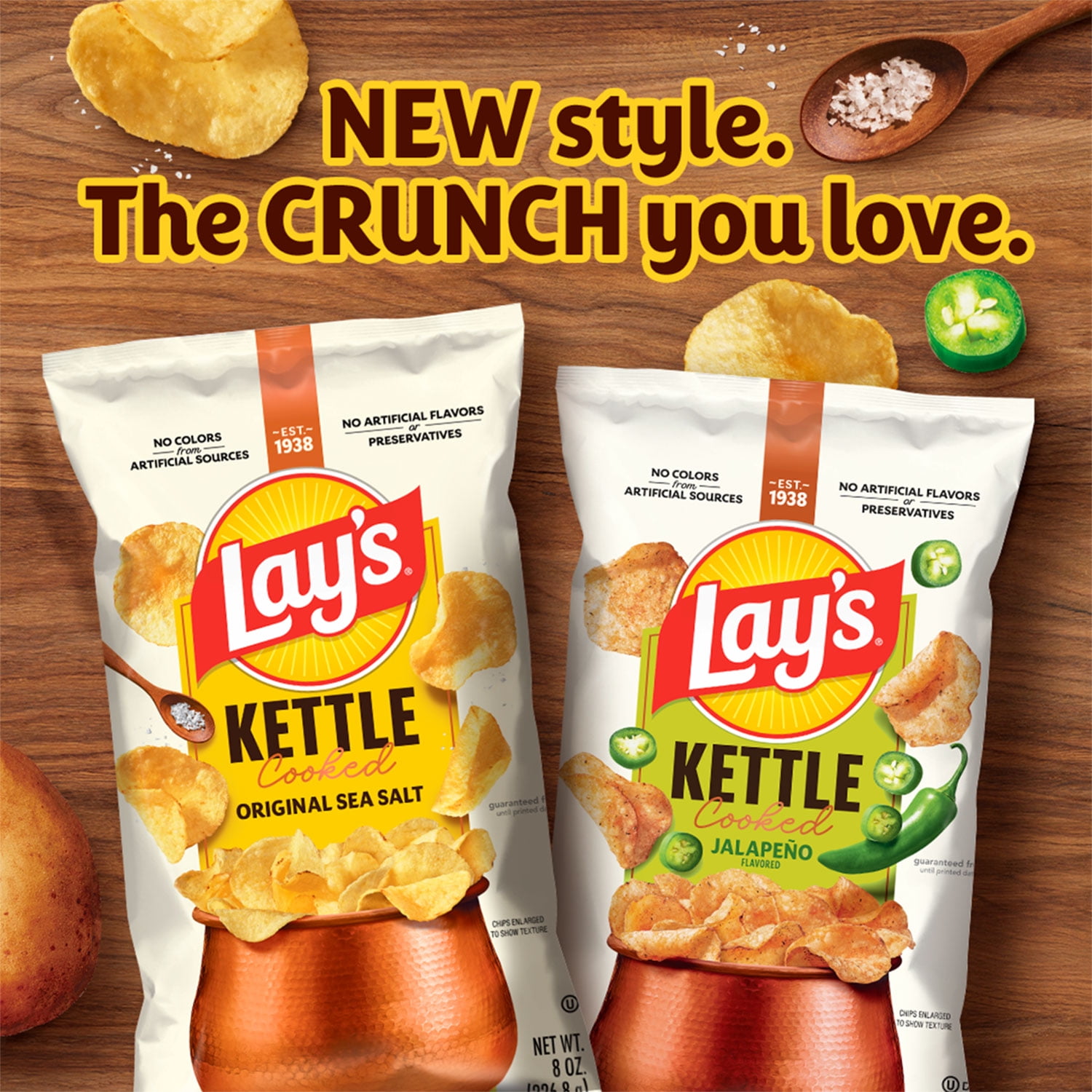 Lay's Kettle Cooked Potato Chips, Original Sea Salt Flavor (8 oz) pnt2i