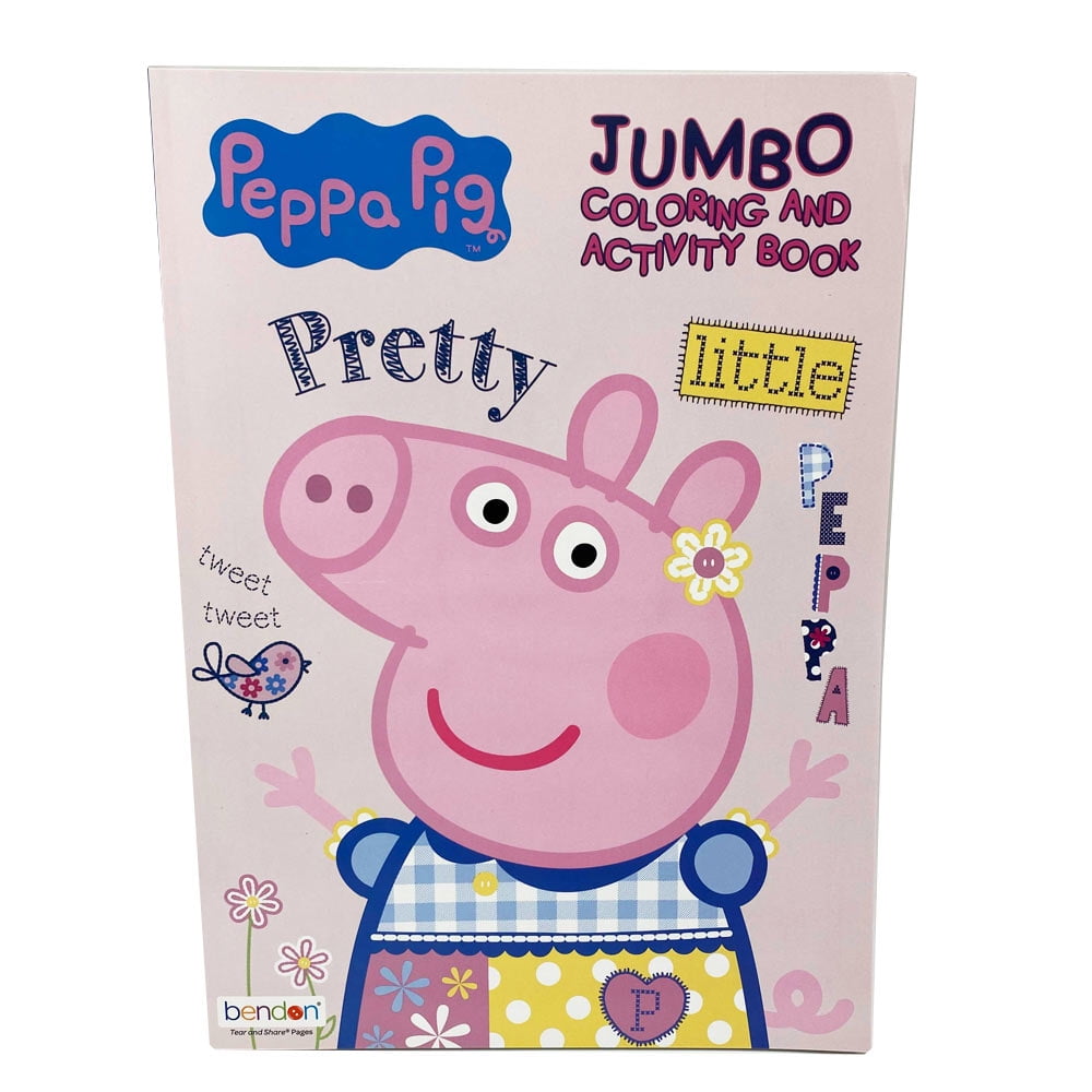 BAZIC Peppa Pig Jumbo Coloring Activity Book Set (Multicolor, 2 Pack, 8 in x 11 in) 2o9qv