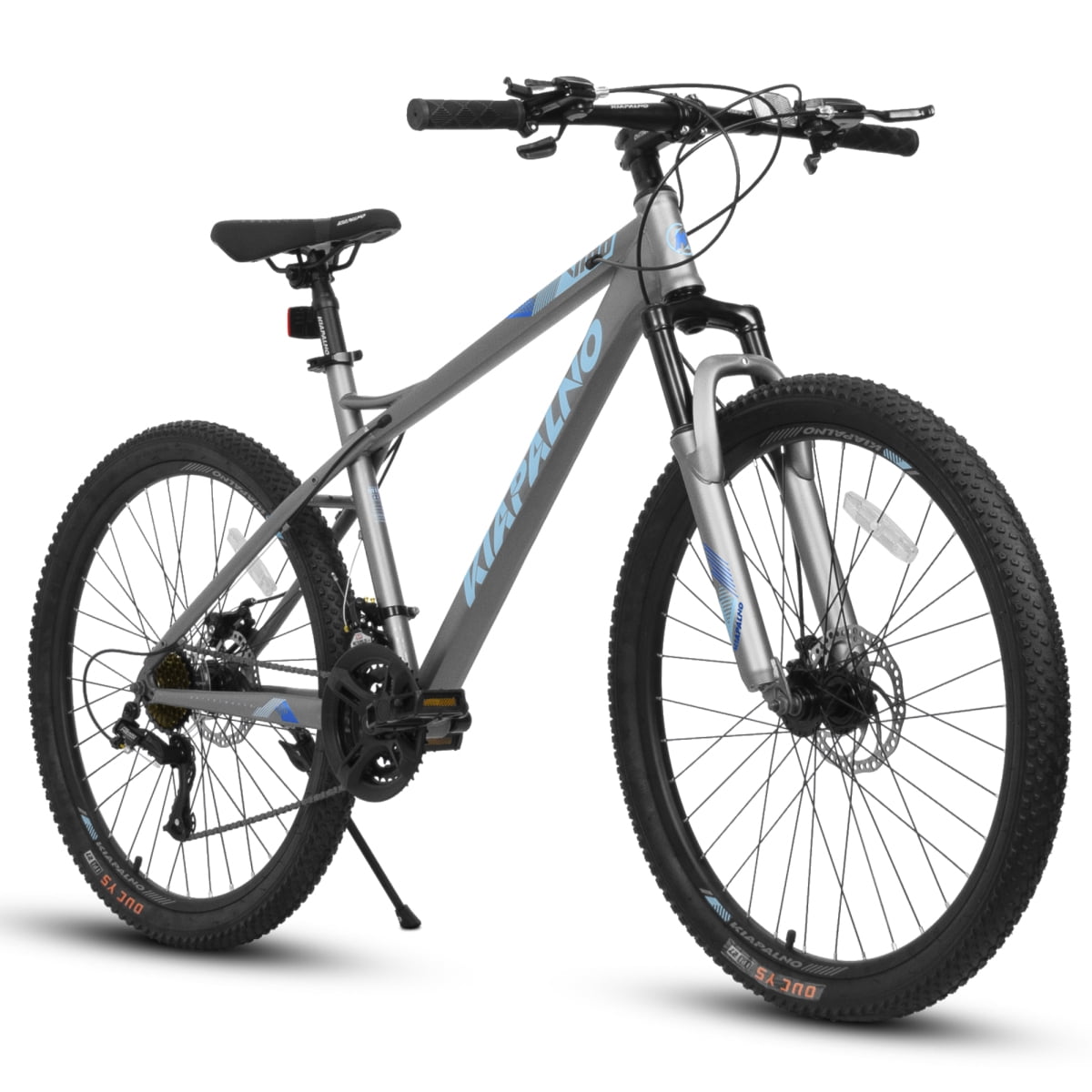 Generic 26 Inch Mountain Bike, 21-Speed High Carbon Steel Bicycle with Front Suspension and Mechanical Disc Brakes (Silver, 26 in) l0puk