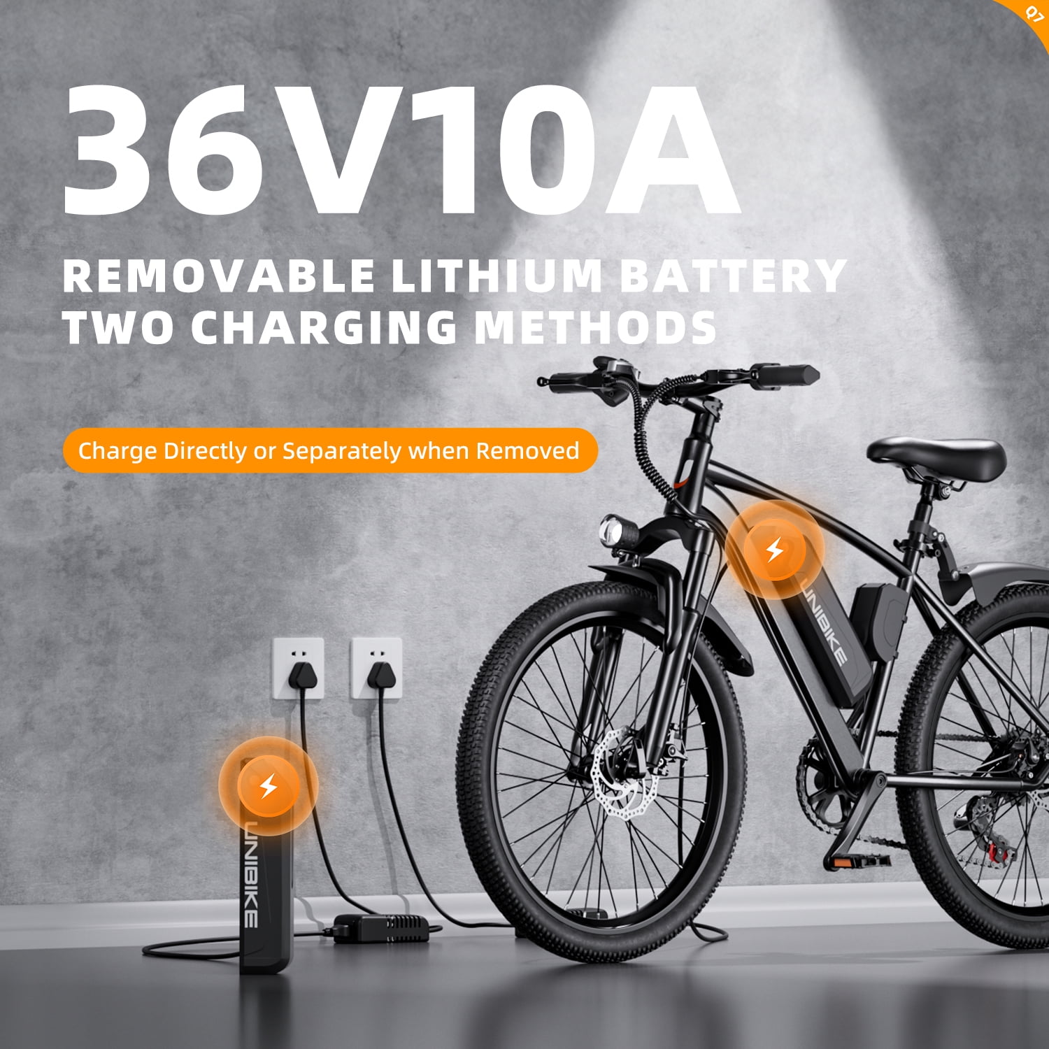Meriavex 26 in Electric Mountain Bike, 748W Motor, 22 MPH Max Speed, 7-Speed, Removable Battery (Black, 26 in) f7xmj