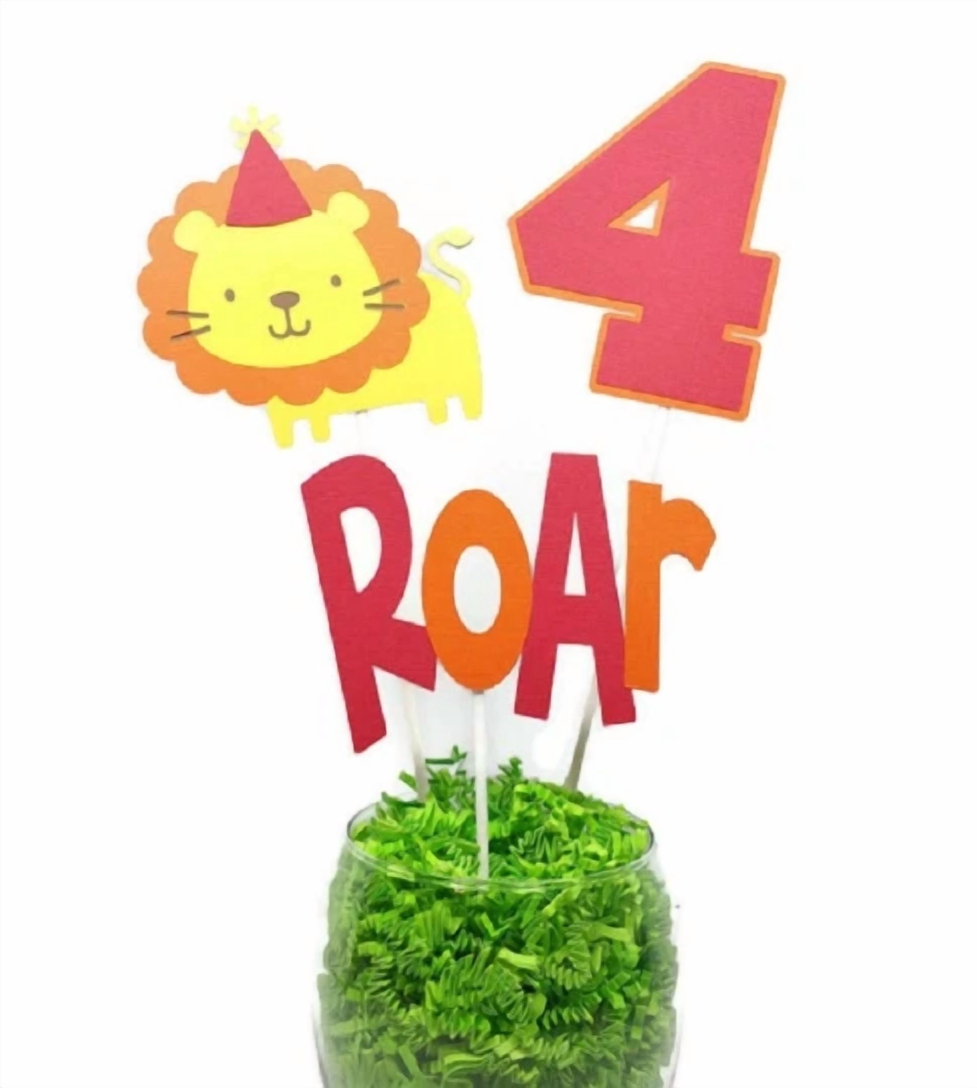 KLYNE Jungle Lion Birthday Party Centerpiece Sticks and Cake Toppers (1 Pack) eec3s