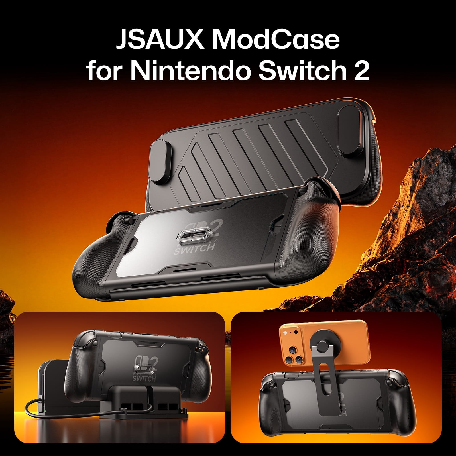 JSAUX Protective Case for Nintendo Switch 2 Ultimate Set (Black, 1 Set) z1fef