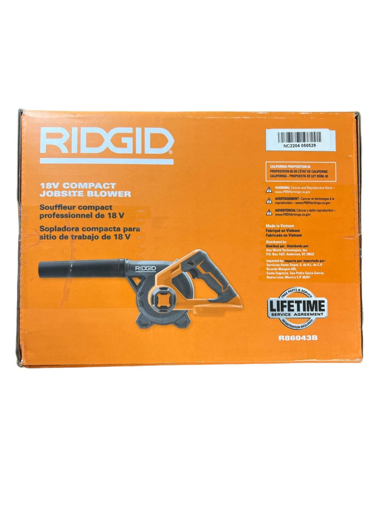 RIDGID 18V Cordless Compact Jobsite Blower with Inflator and Deflator Nozzle (110 CFM) 2vl57
