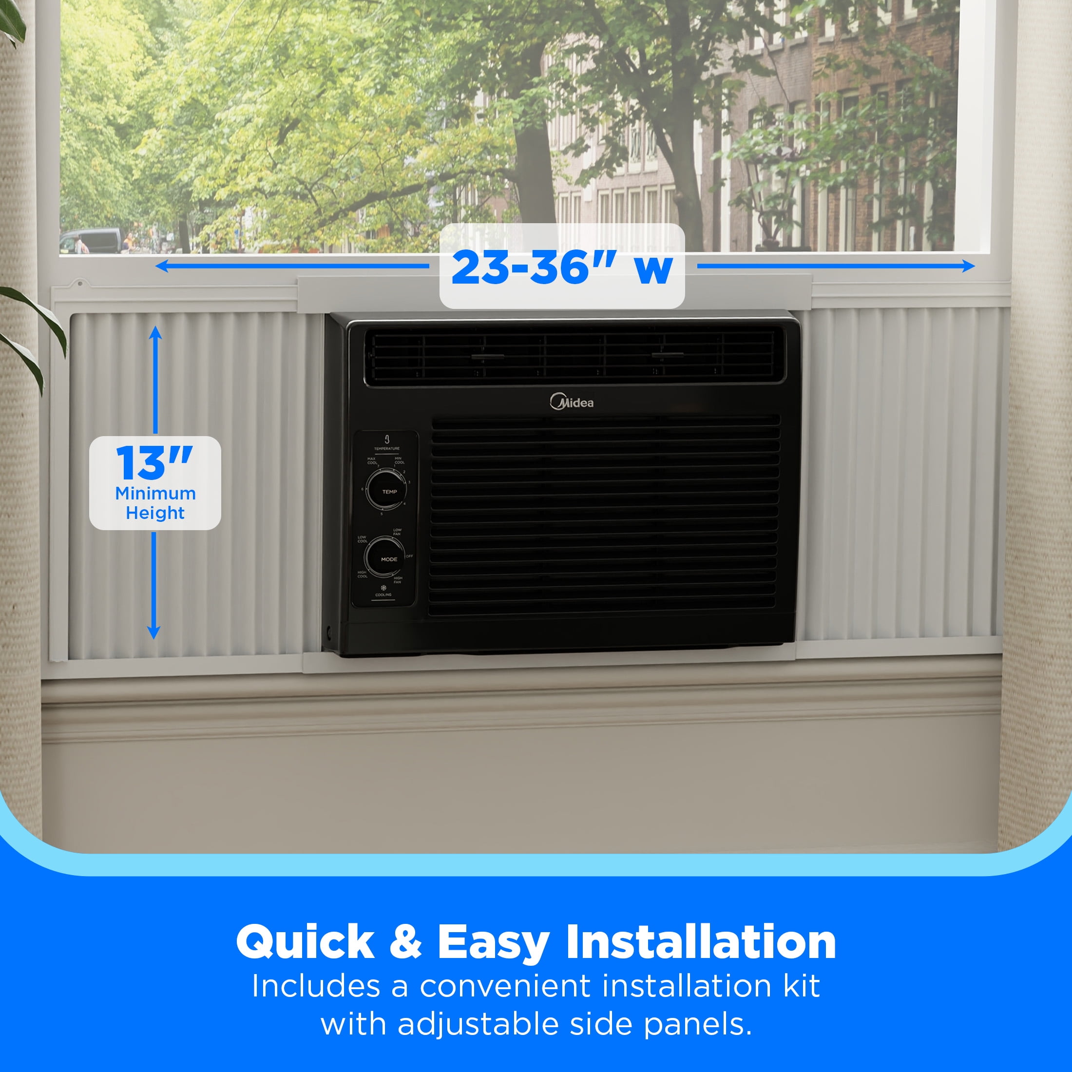 Midea 5,000 BTU Mechanical Window Air Conditioner for Small Rooms (Black, 150 sq ft) wly55
