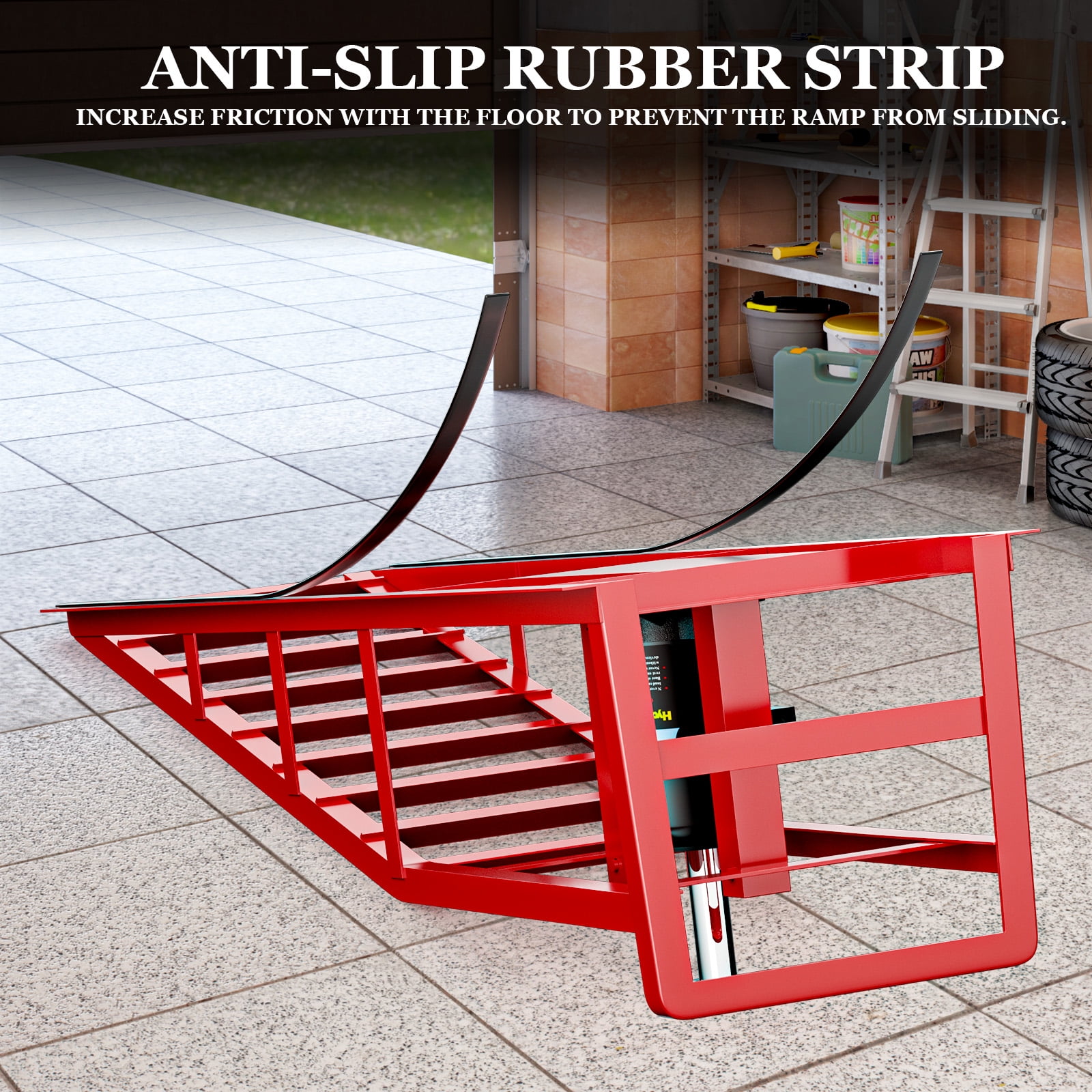 Lafati Hydraulic Car Ramps Heavy-Duty Vehicle Lift Set (Red, 10000 lb) ughmu