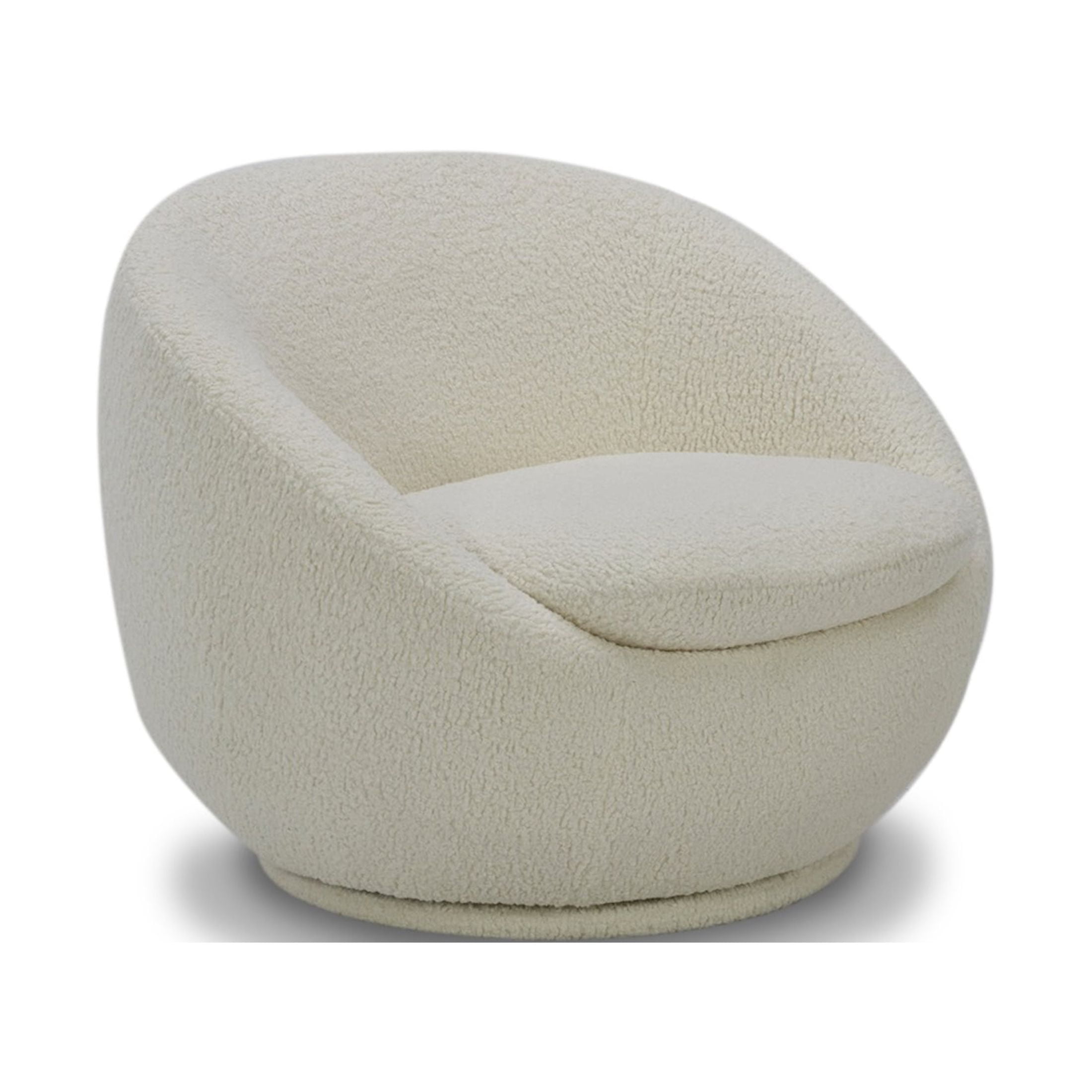 Better Homes & Gardens Mira Swivel Accent Chair, Modern Faux Shearling Lounge Seat (Cream, 34.75 in L x 33.5 in W x 27.5 in H) r3sxf