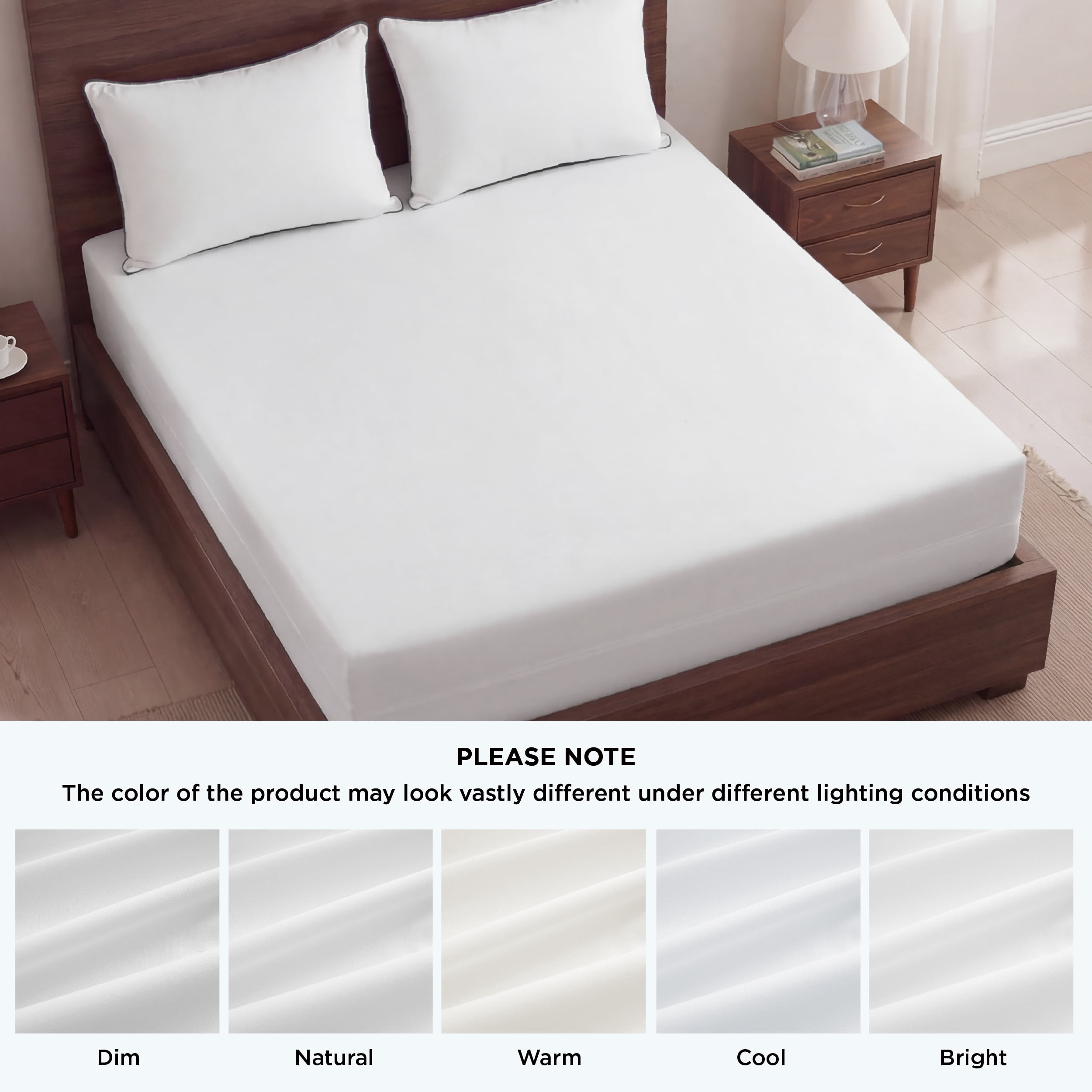 U by Bedsure Waterproof Mattress Protector, Six-Sided Zippered Encasement (White, Queen Size) kxis0