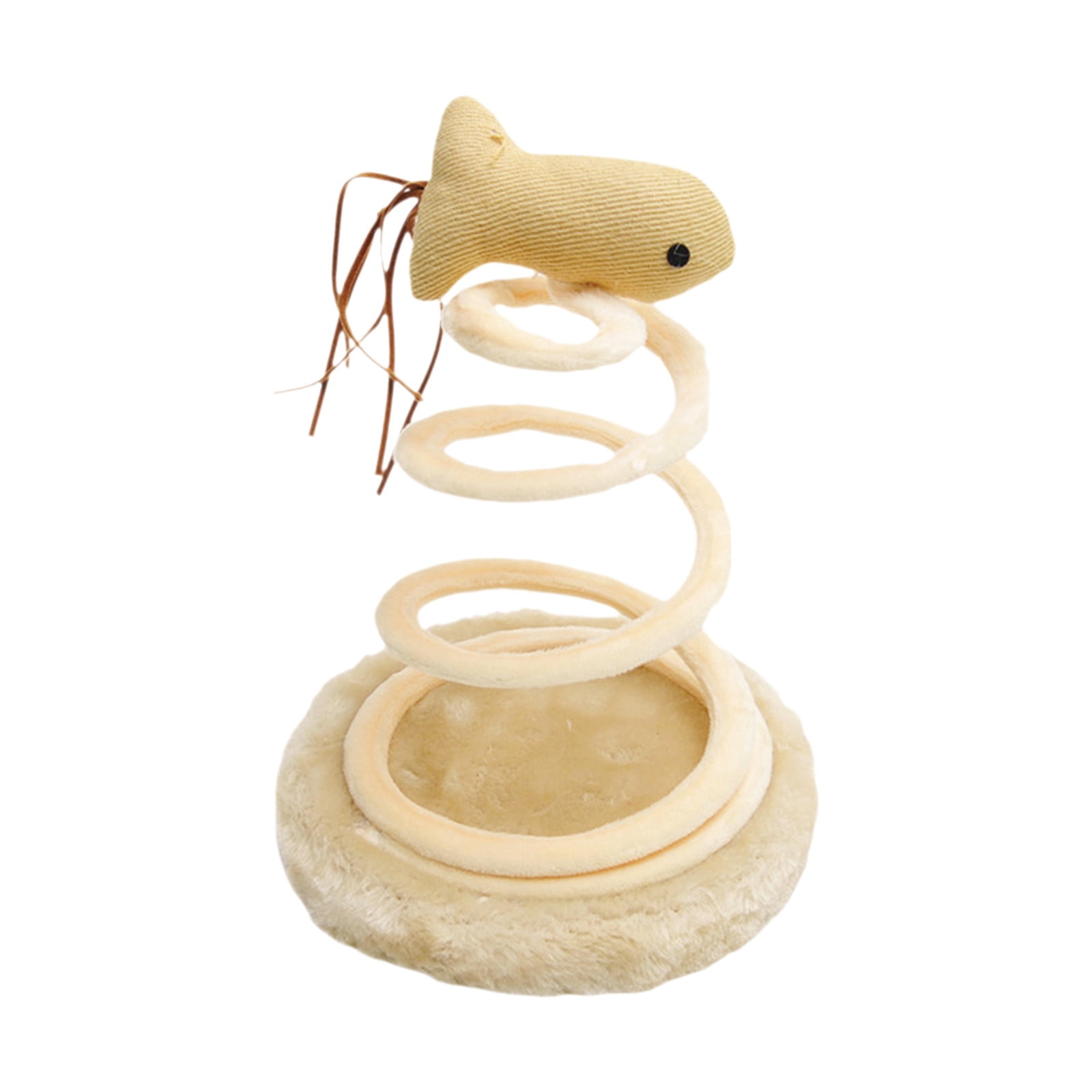 Tarmeek Interactive Cat Toy with Rotating Track and Detachable Feather (Beige, 12 in) dszy2 - Image 2