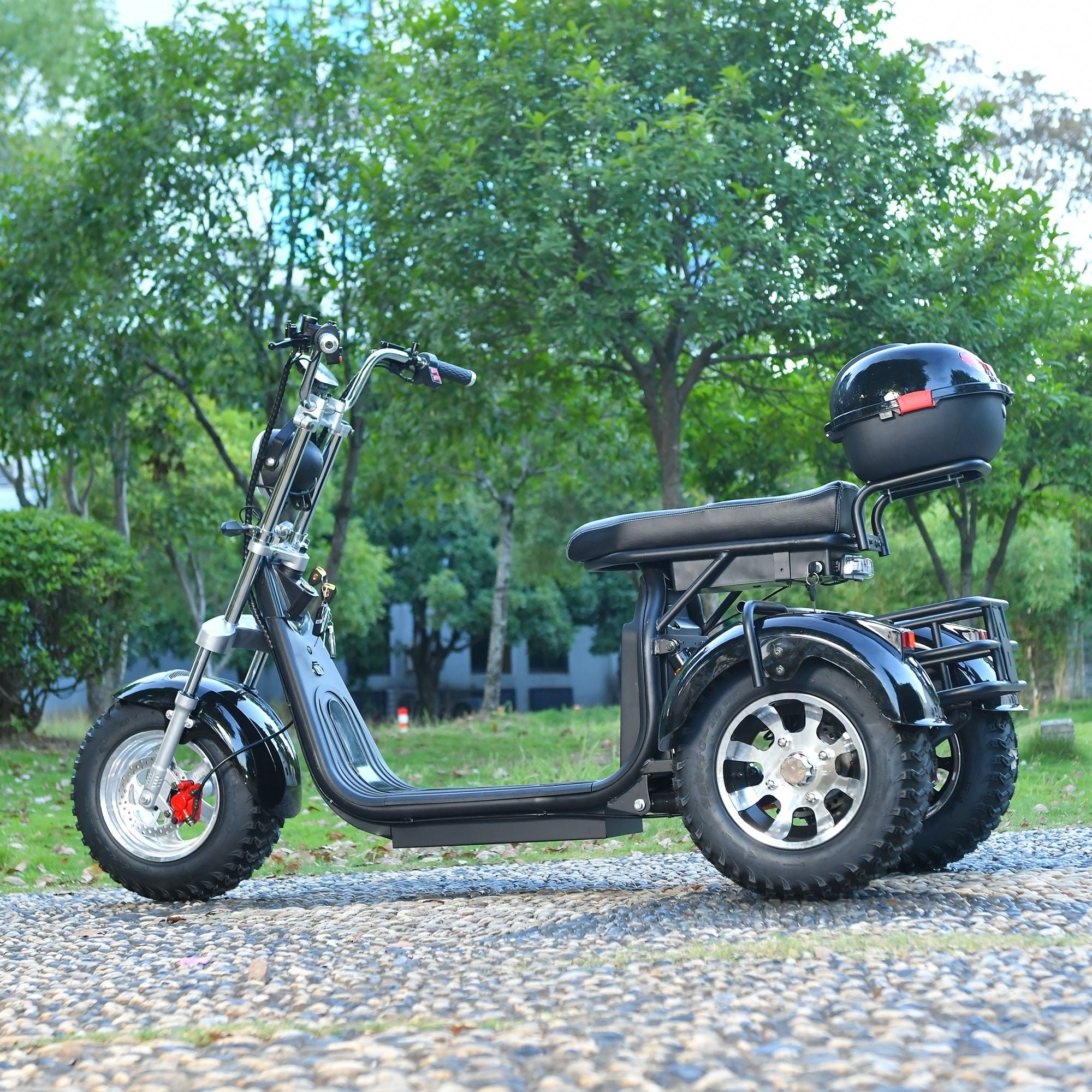 Ehoodax Electric Tricycle for Adults, 3000W Motor, Fat Tire Scooter, Heavy-Duty Commuter (Black, 550 lb Capacity) 7l0sl