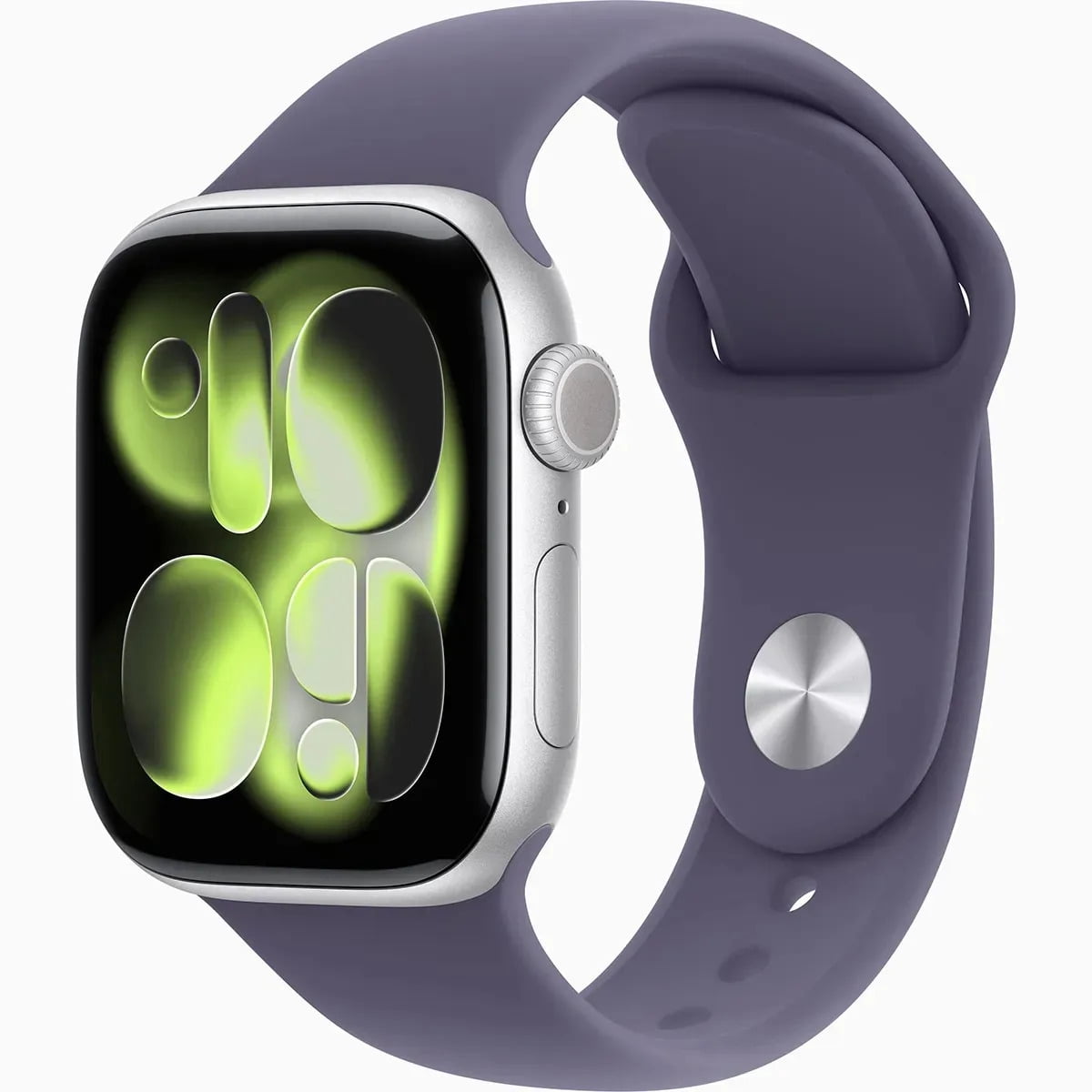 Apple Watch Series 11 (GPS) 46mm Silver Aluminum Case with Purple Fog Sport Band (46mm) ztb19