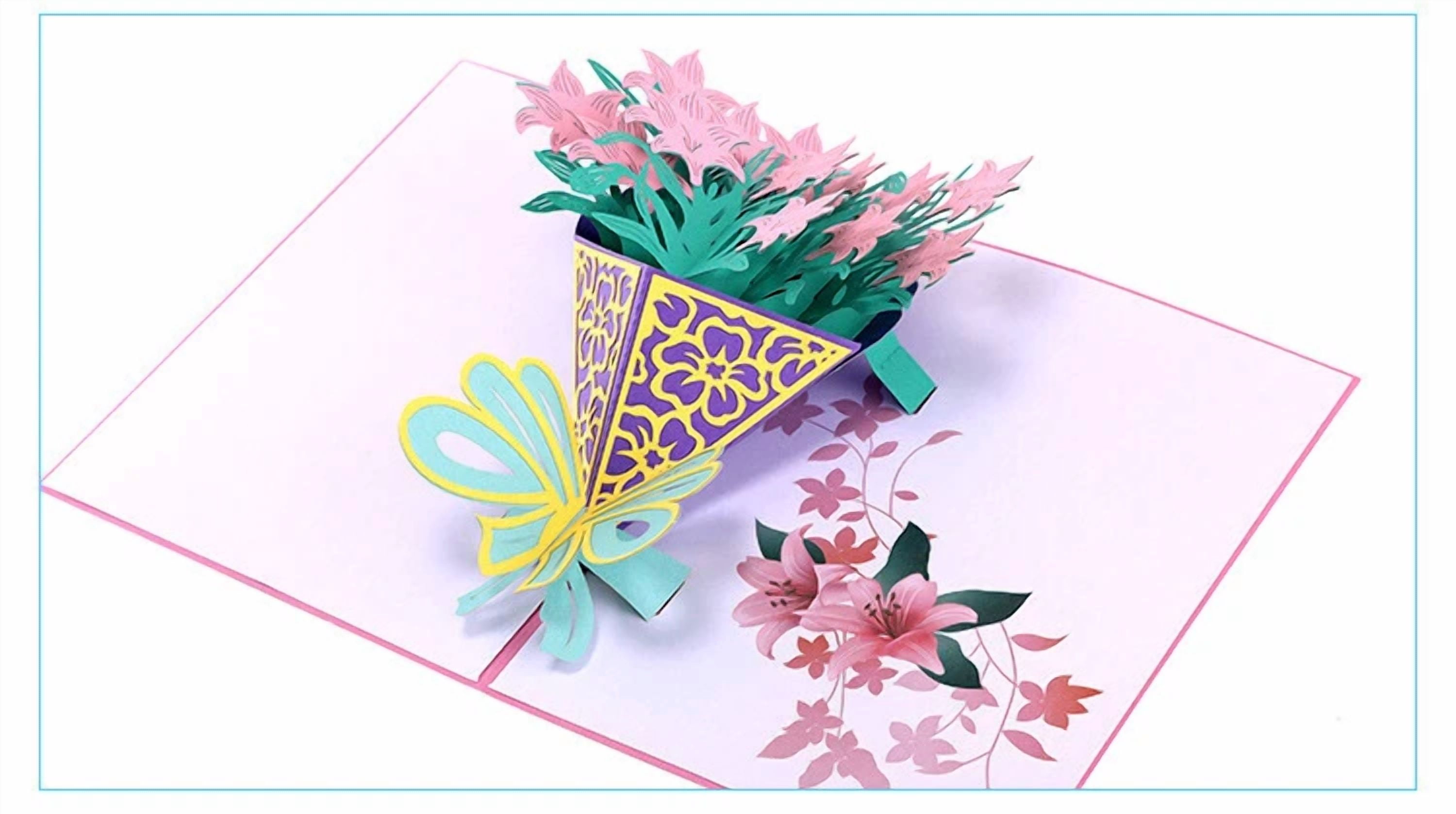 FLINT 3D Pop Up Greeting Card for Birthday Mother's Day Holiday Anniversary (5 in x 7 in) e8m0l