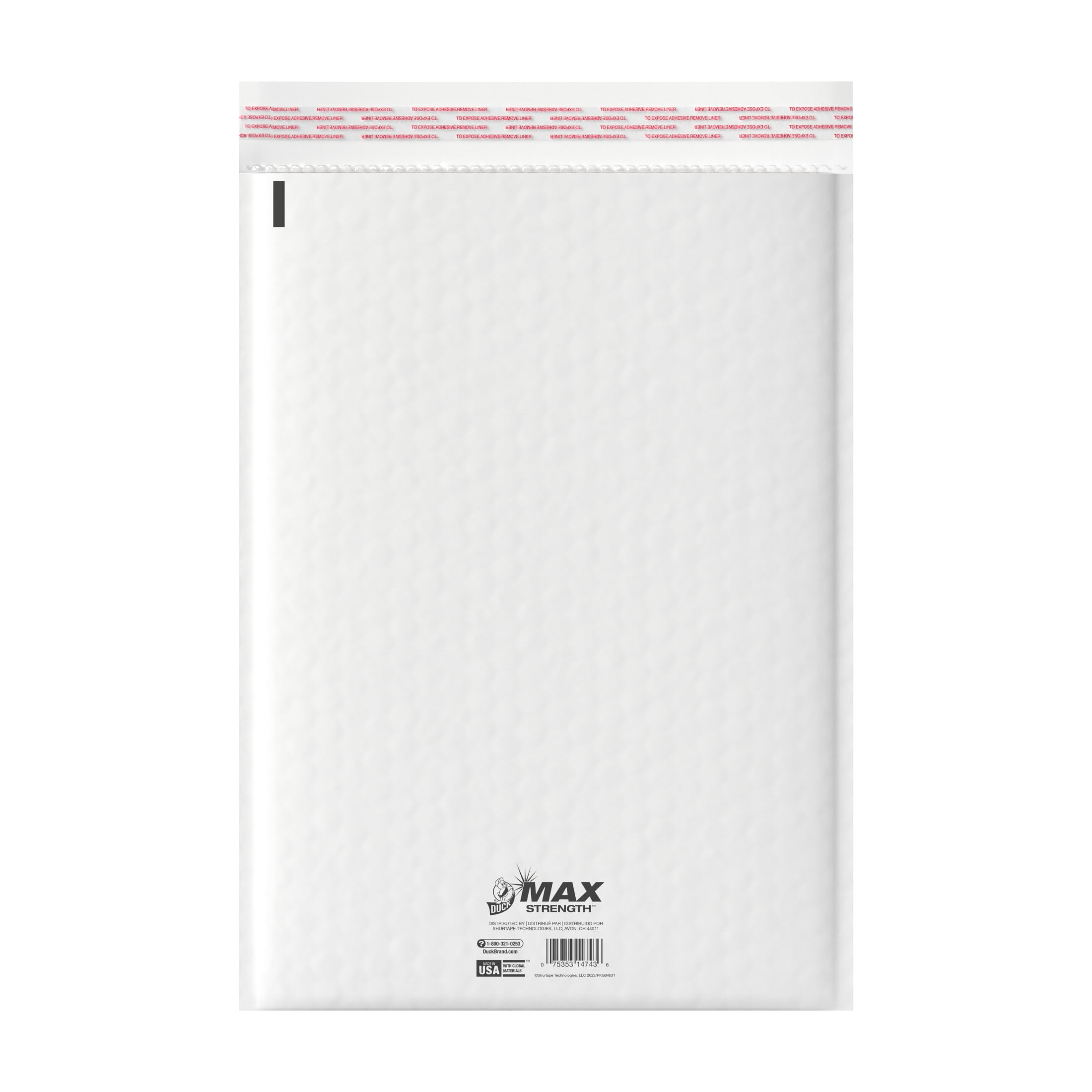 Duck Max Strength Self-Sealing Poly Bubble Mailer (White, 12.5 in x 18.5 in) 7vfbz