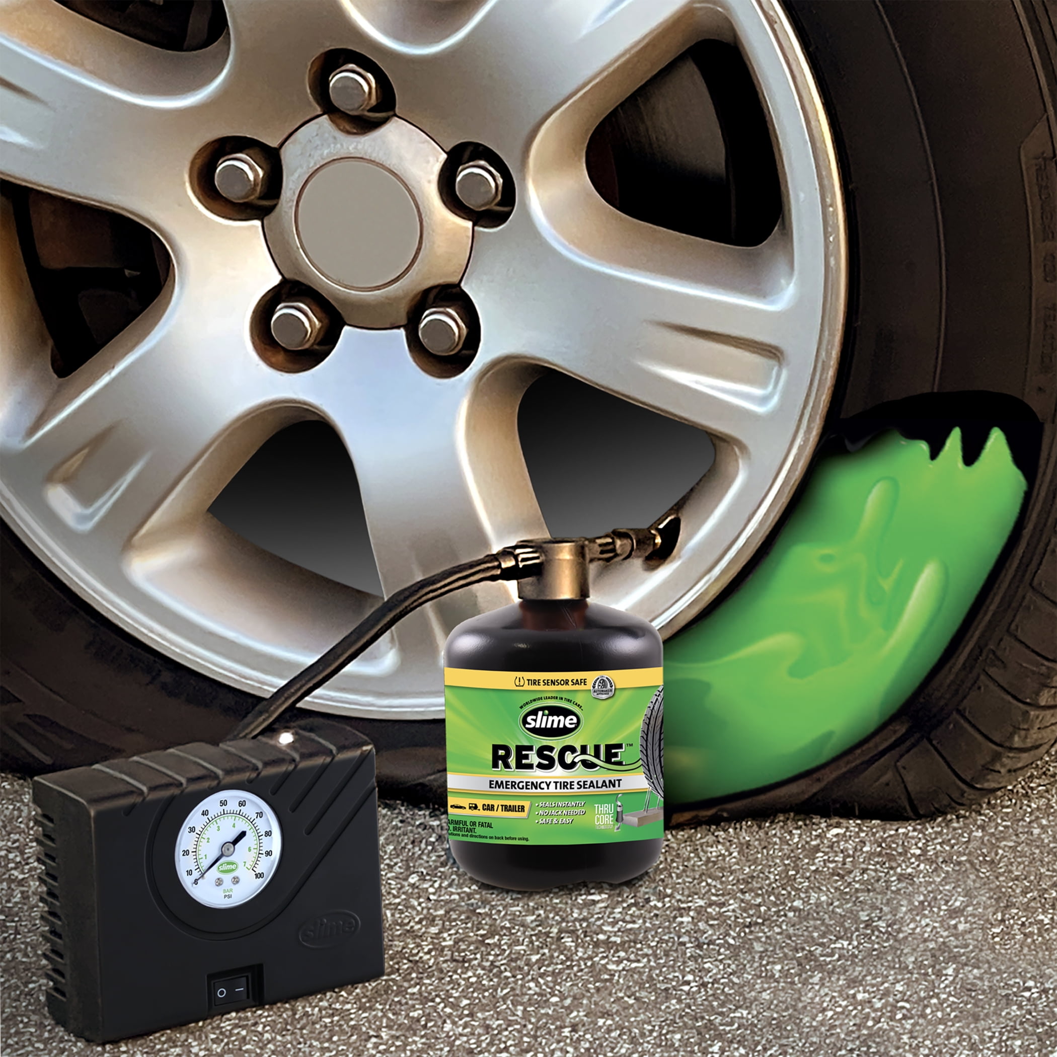 Slime Emergency Roadside Kit with Tire Inflator and Sealant (14 oz) 8kesx