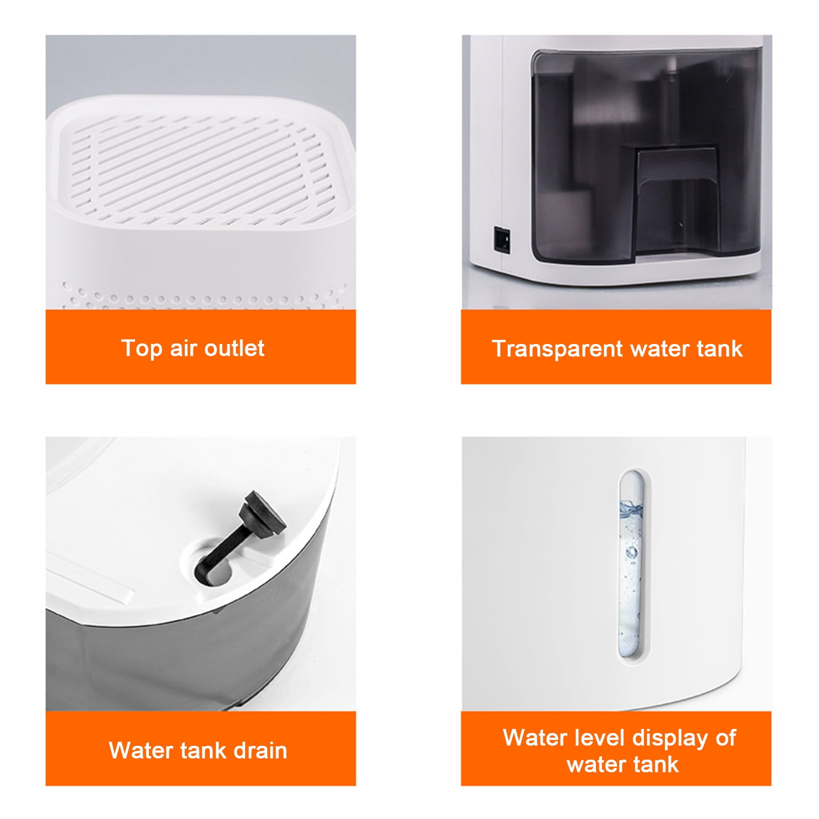 Beforeyayn Portable Mini Dehumidifier Ultra Quiet Auto Shutoff for Home (White, 16 oz) vi09x