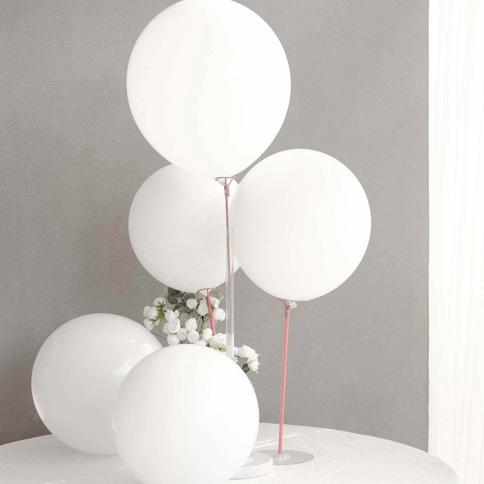 Efavormart Matte Pastel Latex Party Balloons (White, 18 in, 10 Pack) ctor6