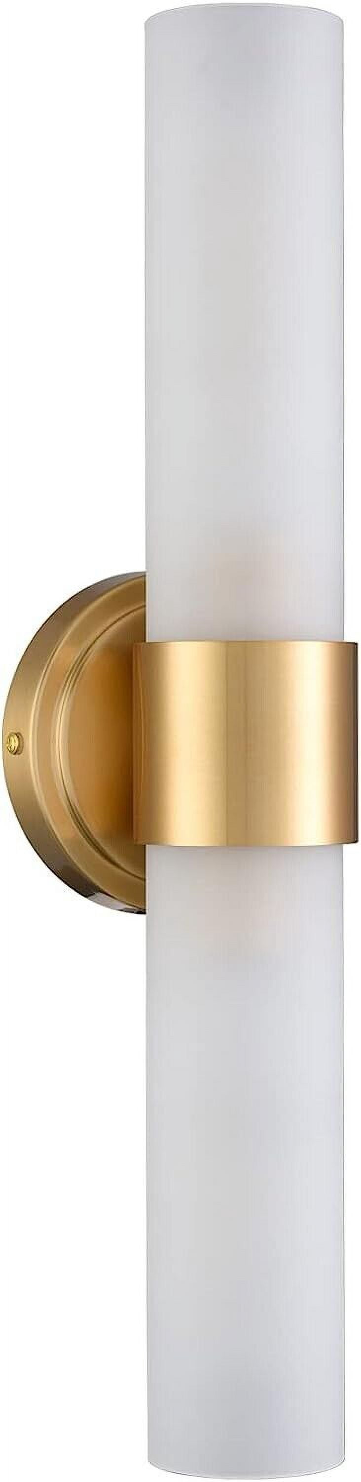 Moose Modern 2-Light LED Dimmable Wall Sconce with Frosted Glass Shades (Gold, 15 in) msexr