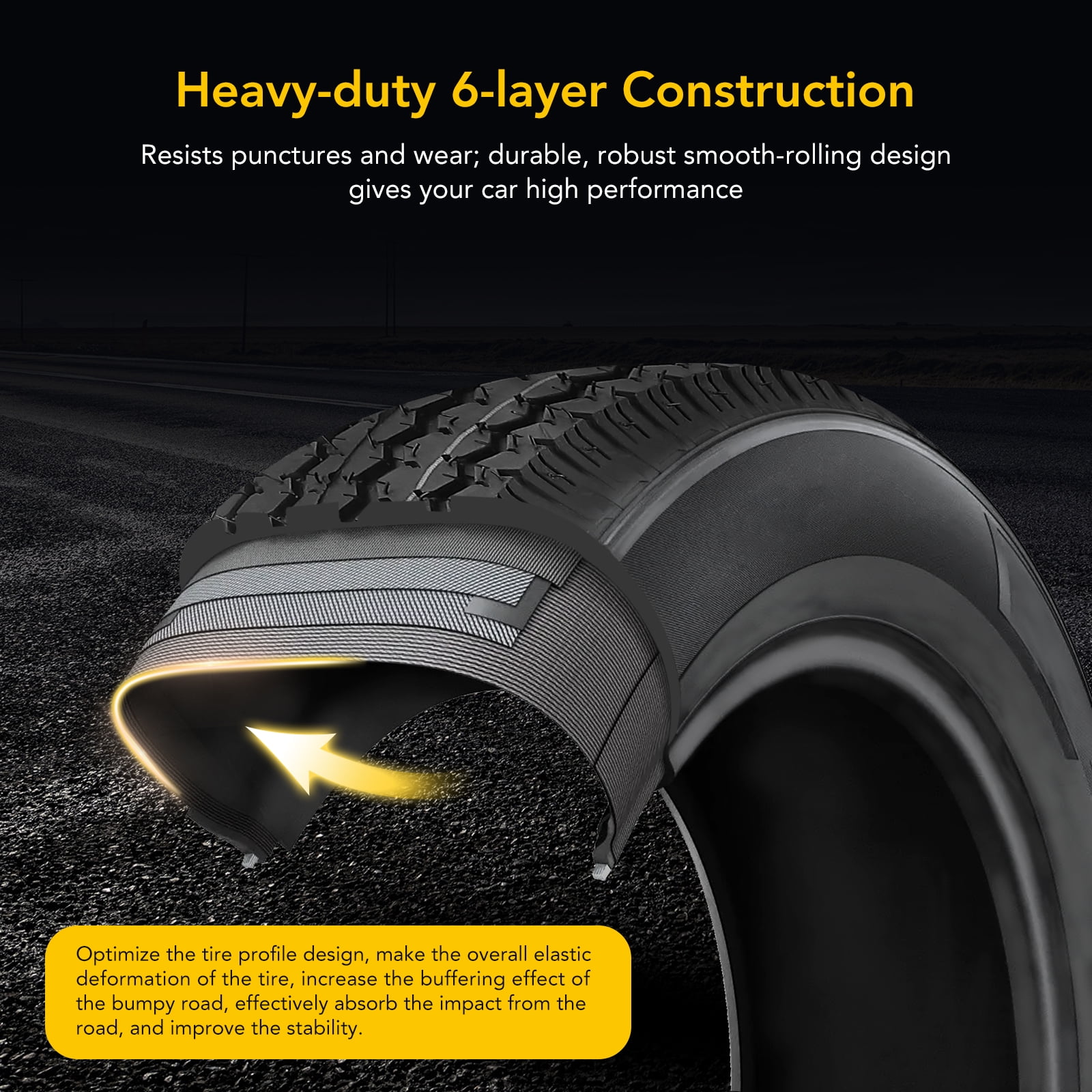 Telyswee 4.80-12 Trailer Tire and Rim Assembly (5 Lug on 4.5 in, Load Range C, 6PR, Set of 2) x3v6h