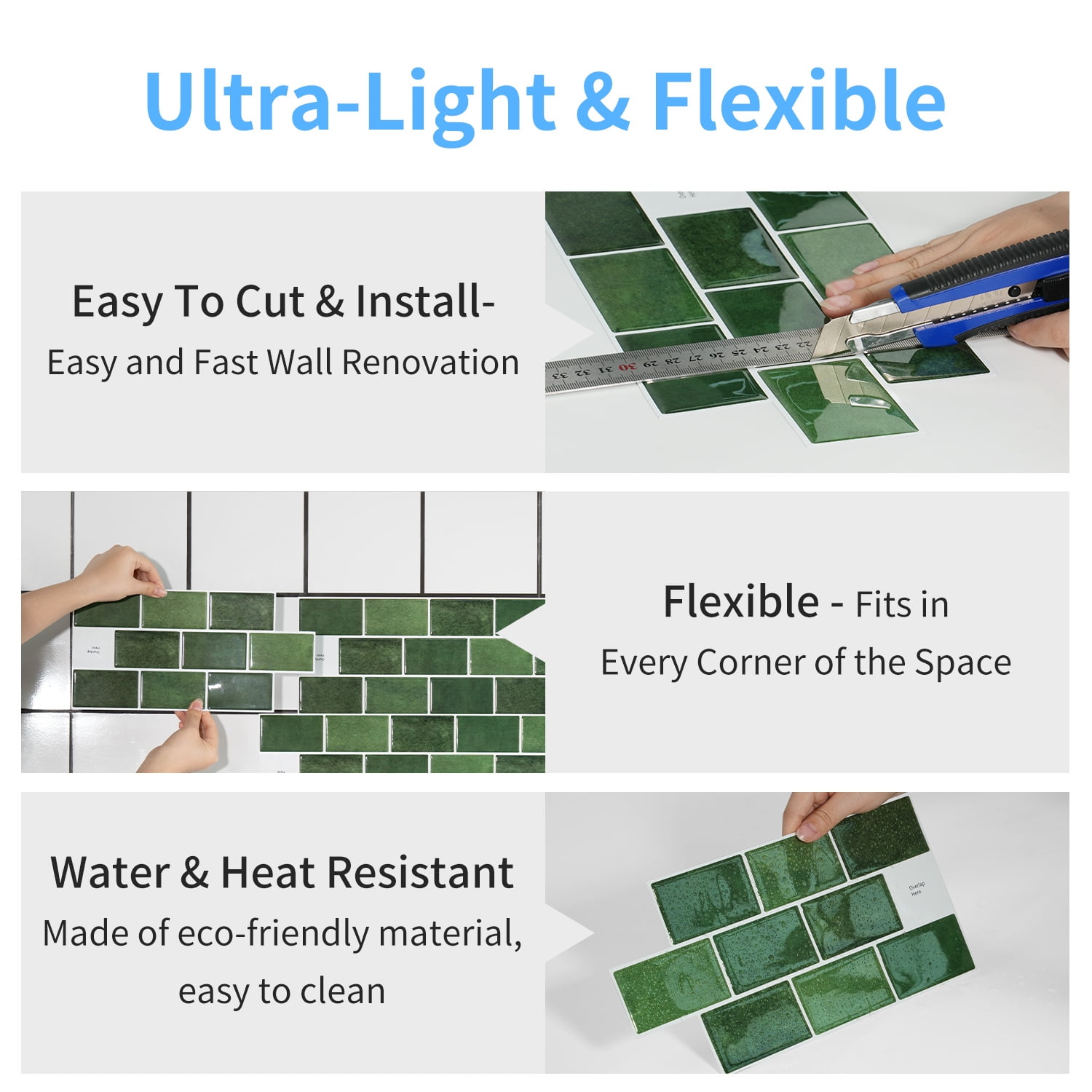 Firefly Hope Peel and Stick Subway Tiles, Waterproof Self-Adhesive Backsplash for Kitchen and Bathroom (Purple, 6-Sheet Pack, 6 in x 12 in) st454