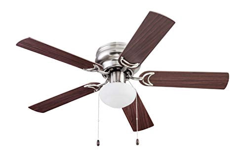 Prominence Home Alvina Ceiling Fan, Indoor Quiet Motor, Reversible Blades (Brushed Nickel, 44 in) 45qd9