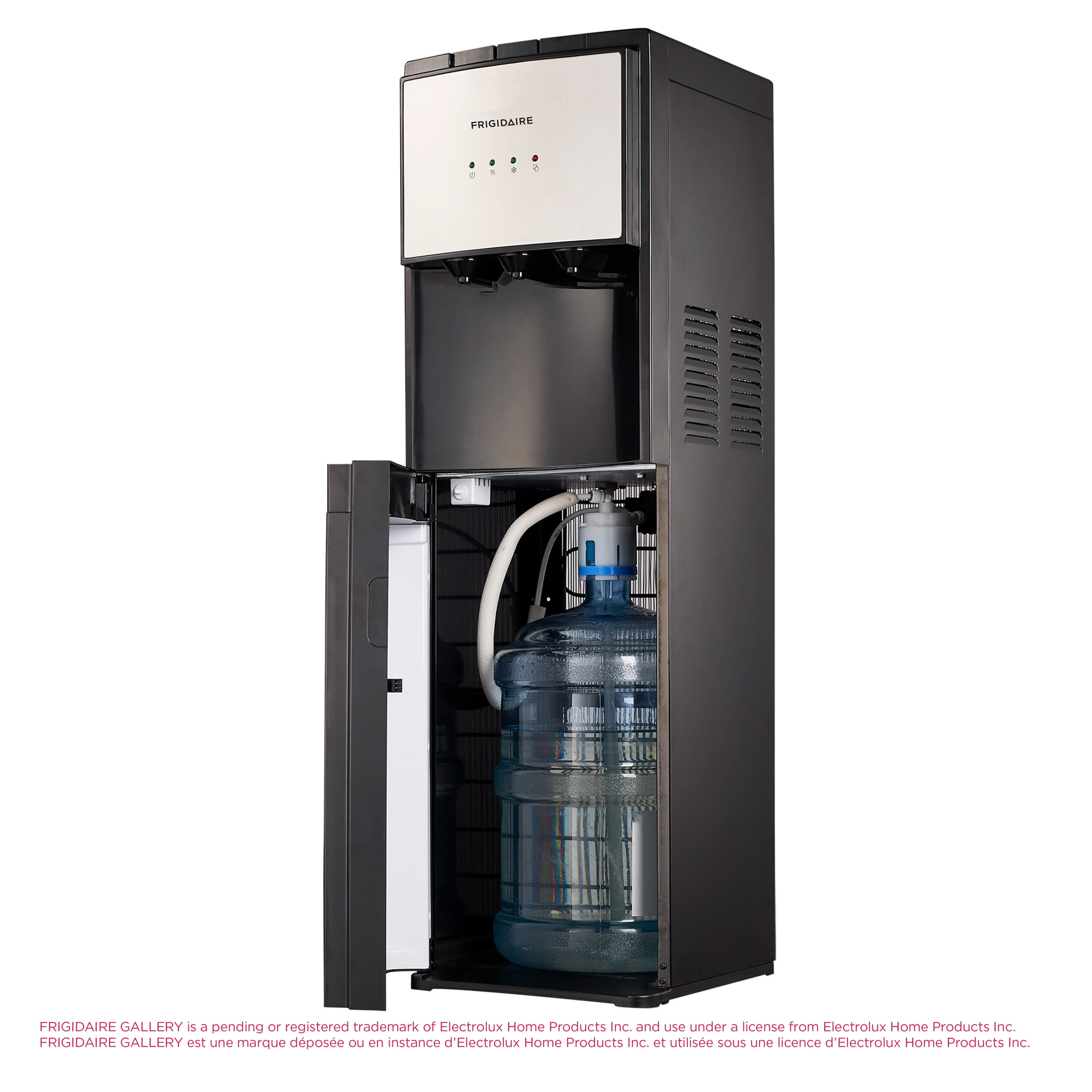 Frigidaire Bottom Loading Water Cooler Dispenser (Hot and Cold, Stainless Steel, 5 Gallon) e356g